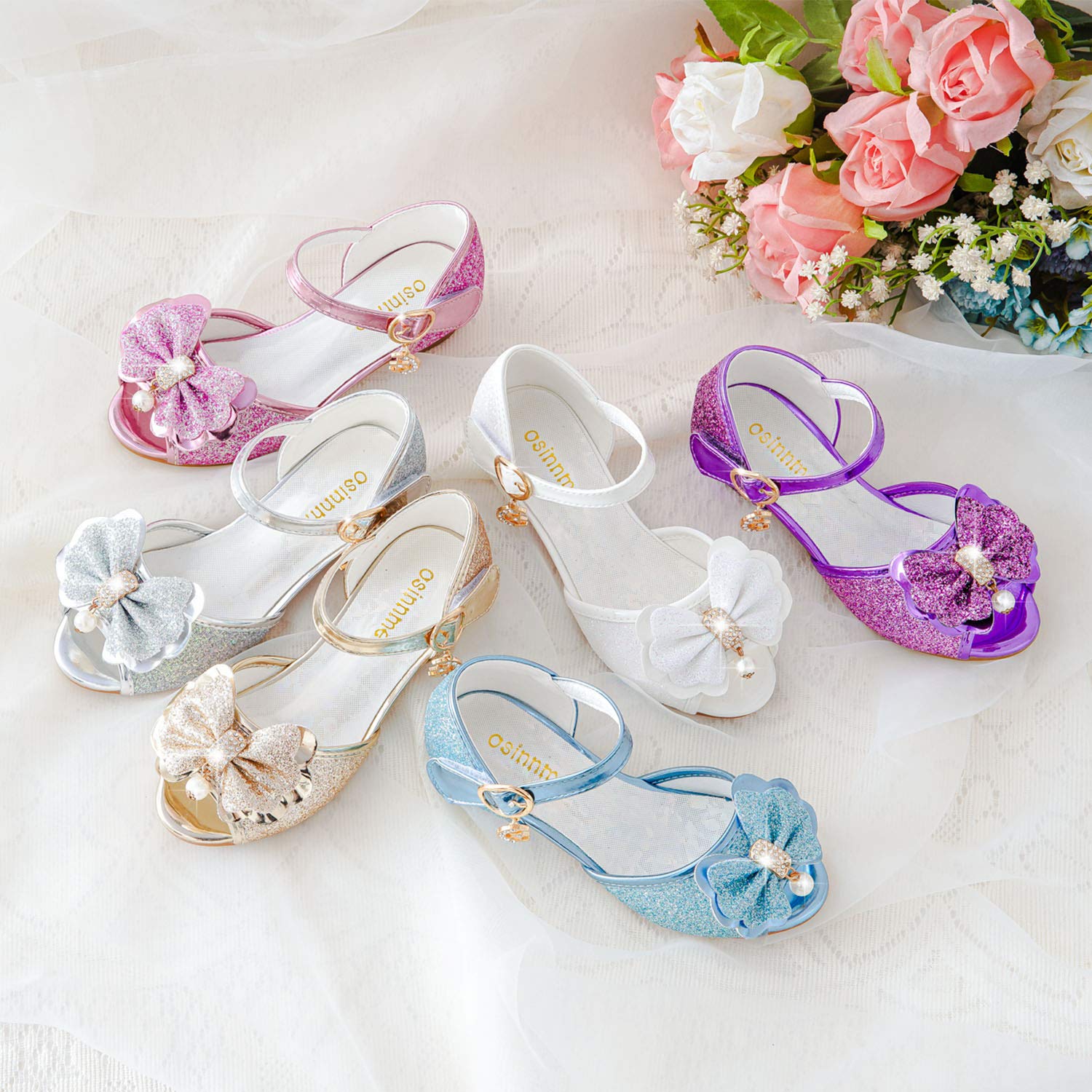 Osinnme Girls' Wedding Sandals for Toddlers & Little Kids - Comfortable & Stylish Flower Girl Shoes for Special Occasions, Parties & Ceremonies