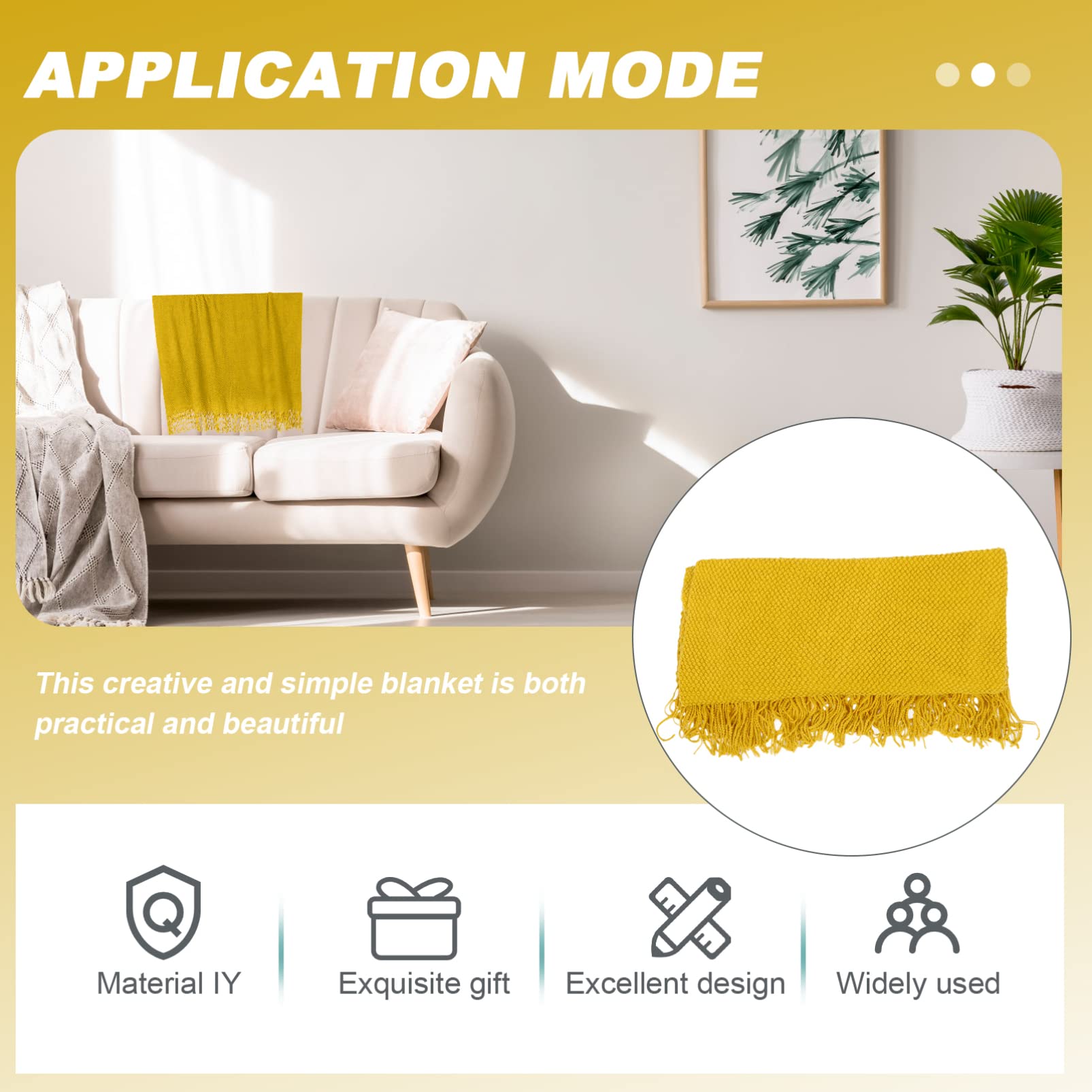 Unomor Knit Sofa Blanket with Tassels - Cozy Warm Throw Blanket for Couch, Chair & Bed - Perfect for Living Room Decor, Winter Snuggling and Home Comfort
