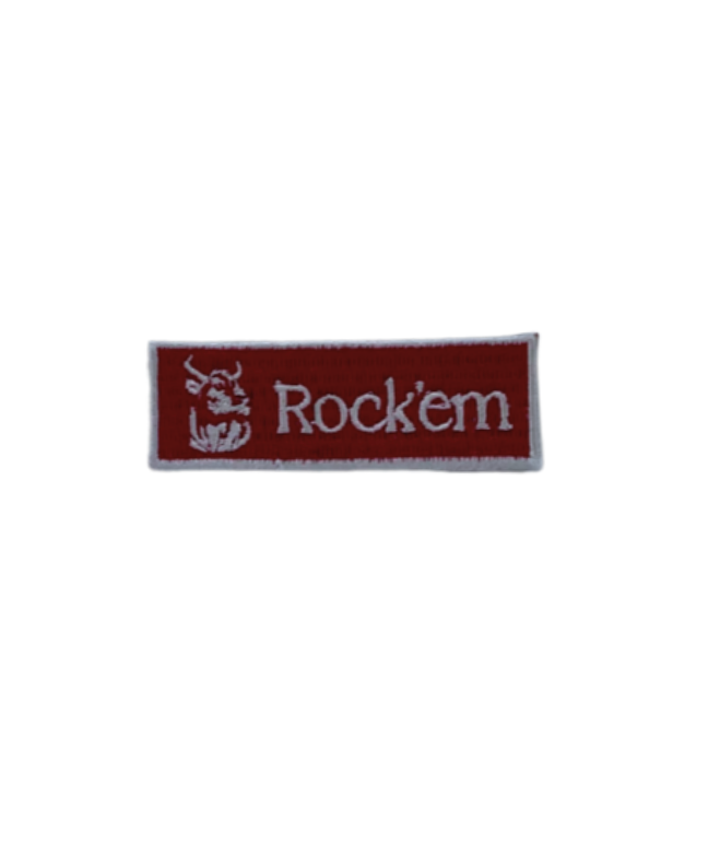 2024 Rock'em Rectangle Hat Patch - Premium Embroidered Iron-On Patch for Caps, Jackets & Bags - Perfect for DIY Fashion, Gifts & Customization
