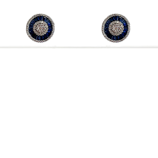14K White Gold Sapphire Stud Earrings for Women - Elegant Blue Gemstone Jewelry Gift for Birthday, Anniversary & Special Occasions