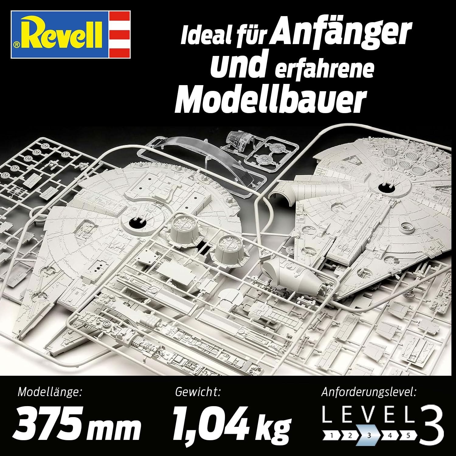 Revell Star Wars Millennium Falcon Han Solo Maquette - 1:72 Scale Model Kit (06718) - Multicolor Collectible for Ages 10 to 99 - Perfect for Display, Gifts & Star Wars Fans