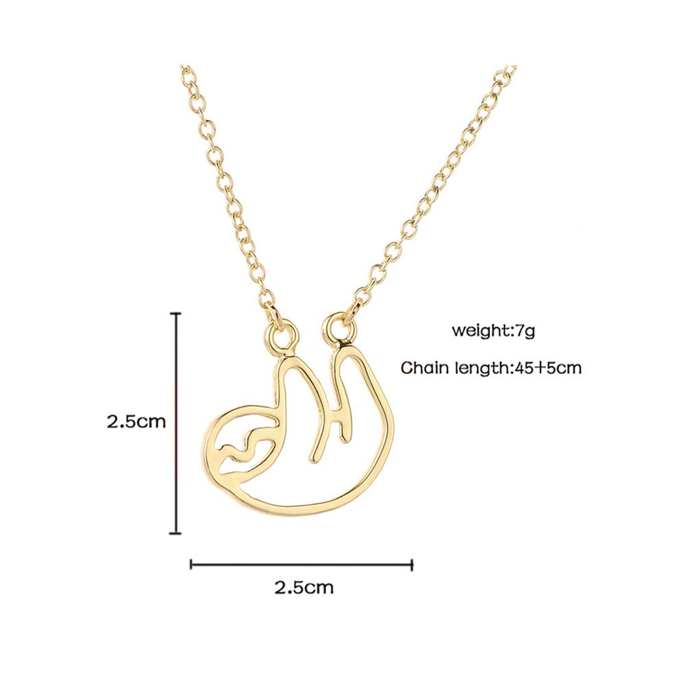 Stylish Sloth Charm Necklace - Gold & Silver Pendant Jewelry for Gifts