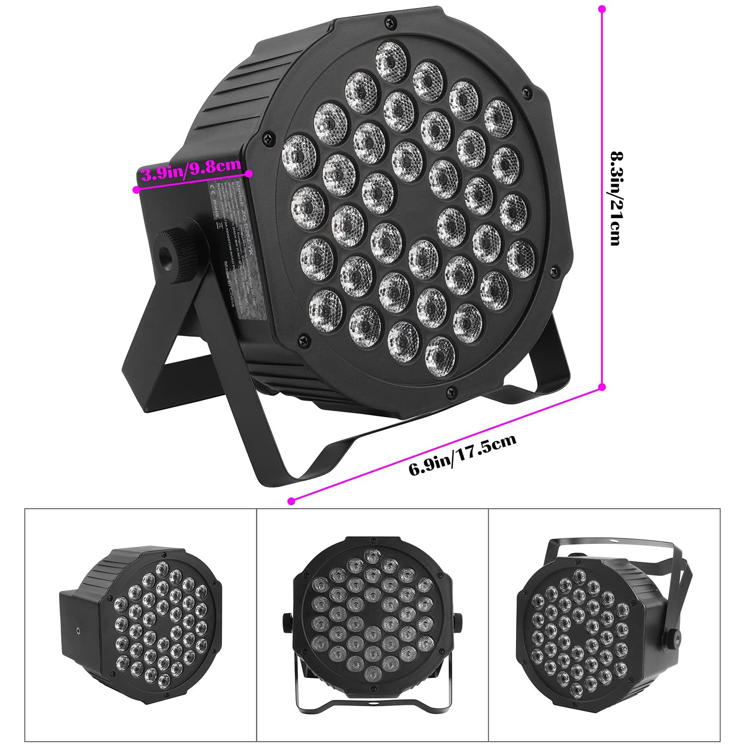 **36 LED Par Lights RGB DJ Stage Lighting with 7 Modes, Sound Activation & DMX Control - Perfect for Birthday Parties, Weddings, Christmas & Events (8-Pack)**