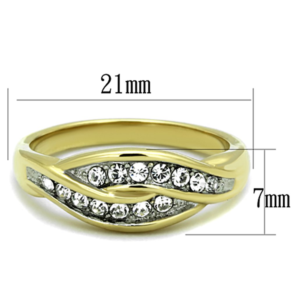 Elegant Clear Crystal Overlay IP Gold Minimalist Ring for Women - Perfect for Everyday Wear, Parties & Special Occasions