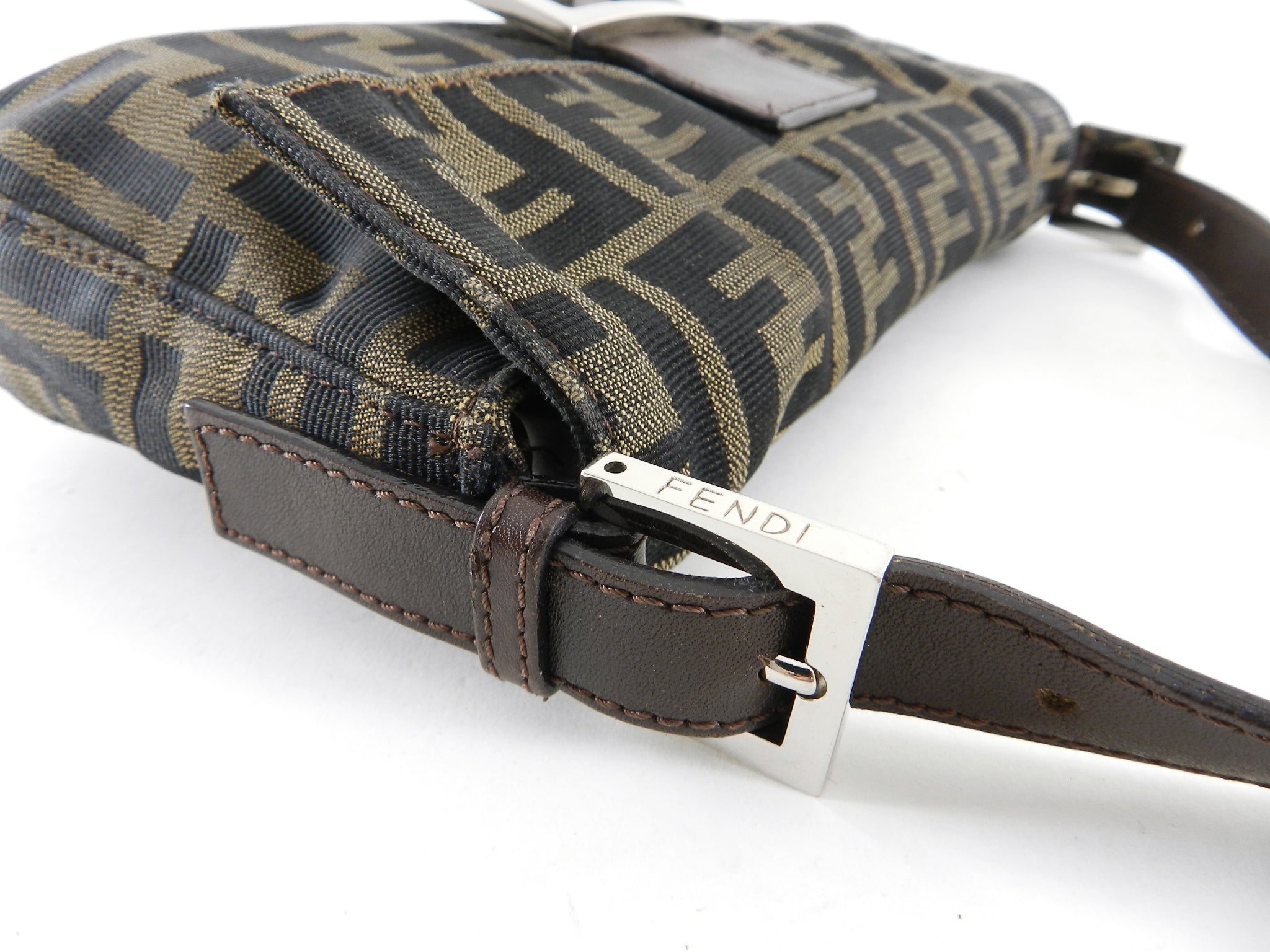 Fendi FF Zucca Logo Small Baguette Bag - Luxury Designer Crossbody Purse for Women | Perfect for Parties, Date Nights & Fashion Events