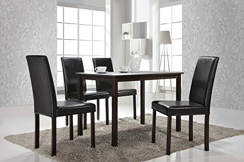Baxton Studio Andrew Modern Dining Table - 60 Inch Round Glass Top with Chrome Base for Kitchen, Dining Room, or Breakfast Nook - Contemporary Home Furniture