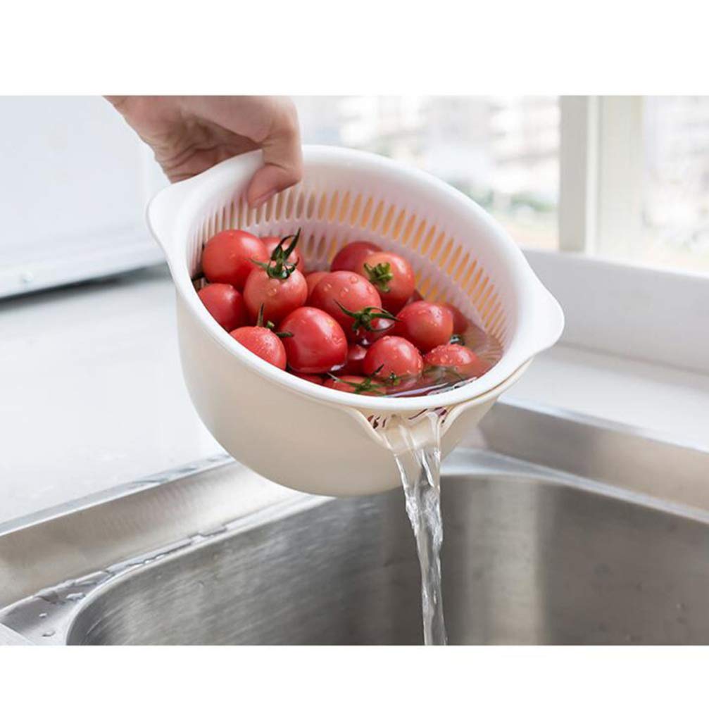 DOITOOL 2-Pack Stainless Steel Sink Colander Basket - Dual Use Fruit & Vegetable Wash Drain Basket for Kitchen, Rice Strainer, Dish Drying - Perfect for Washing Produce, Draining Pasta, and Organizing Kitchen Sink