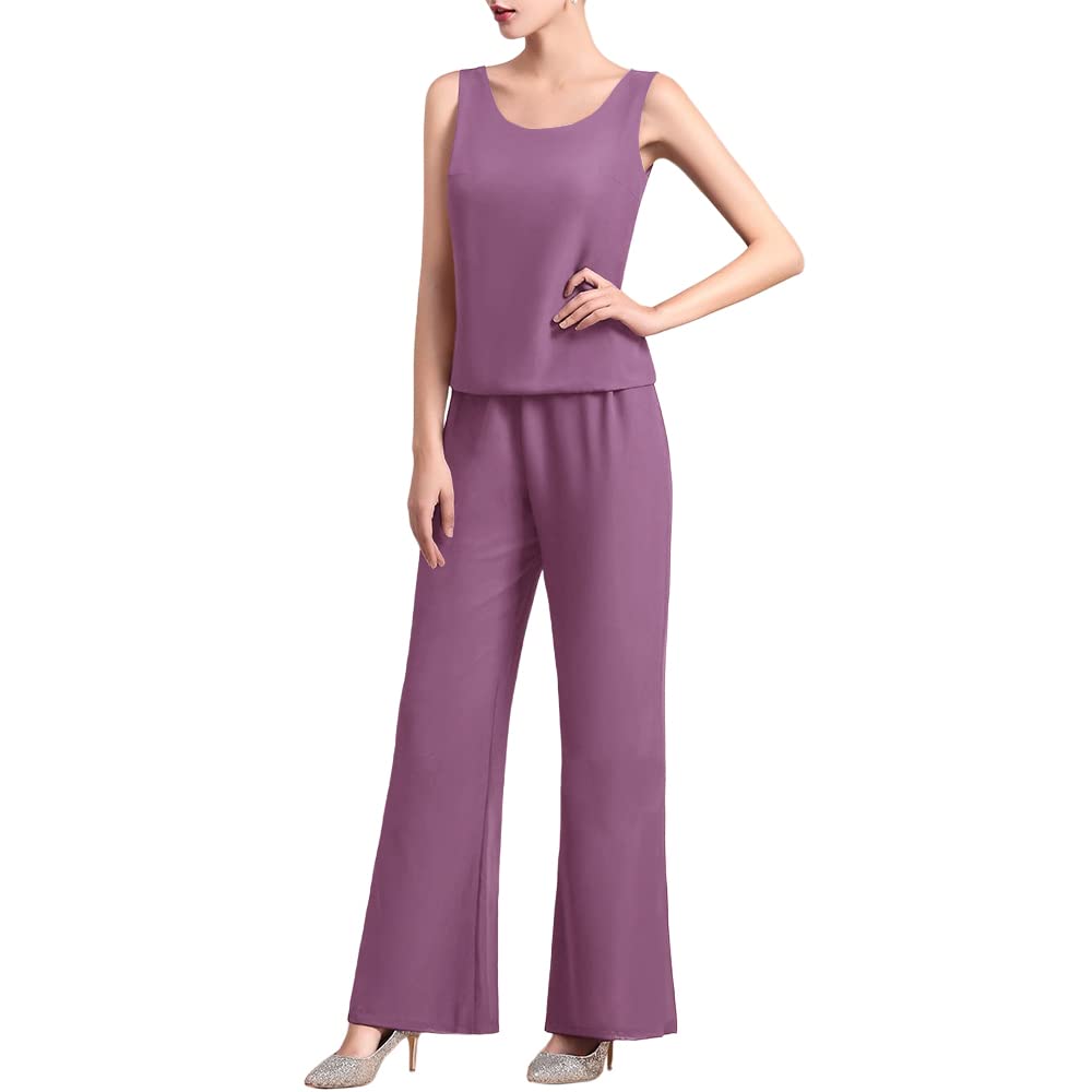 Elegant Women's 3-Piece Chiffon Pant Suit Set for Mother of The Bride | Wedding Guest Outfit | Evening Party Gown | Perfect for Formal Events, Cocktail Parties & Special Occasions