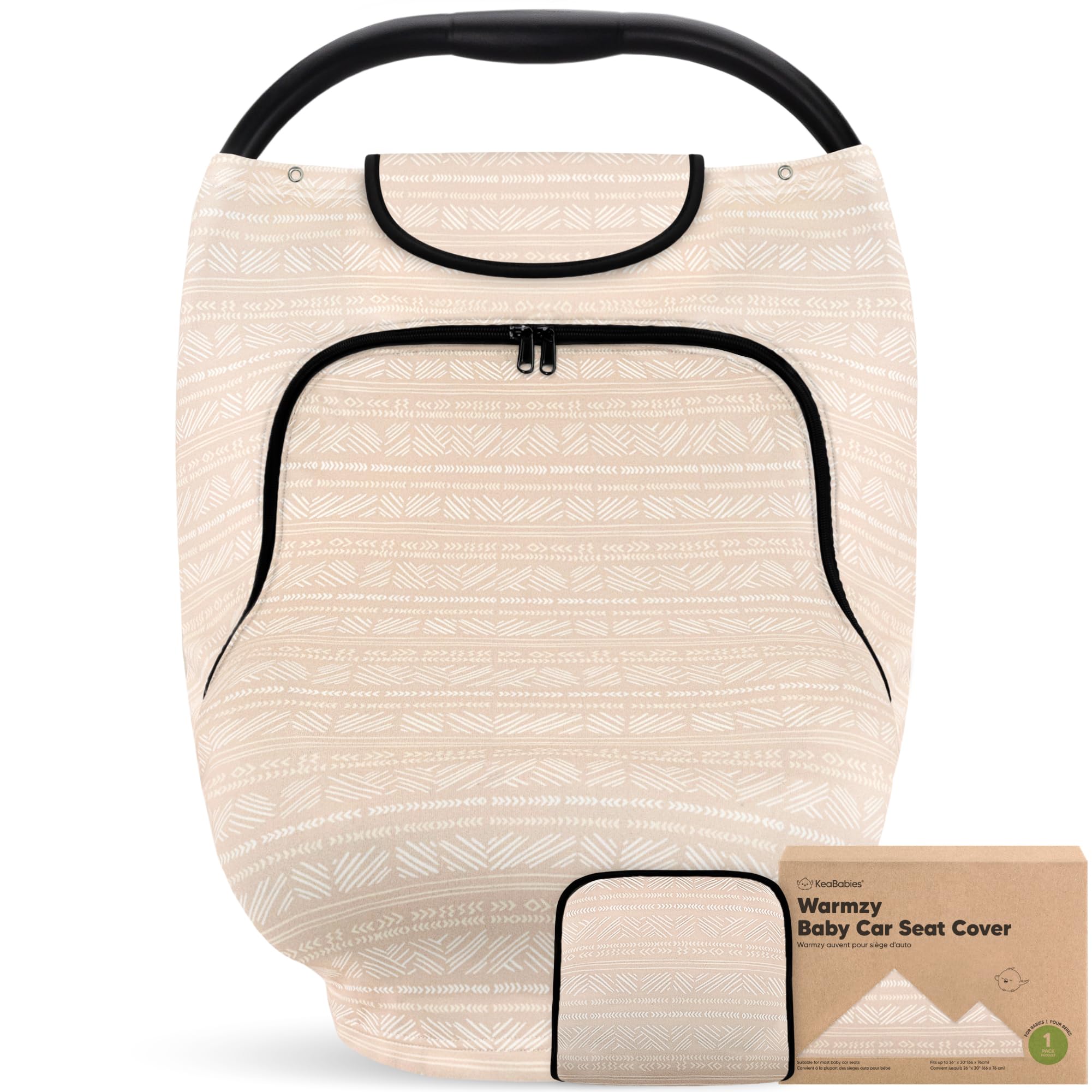 Universal Baby Car Seat Cover - Stretch Fit Canopy for Spring, Autumn & Winter - Nursing Cover for Breastfeeding - Infant Car Seat Protector for Boys & Girls (Sara) | Perfect for Travel, Shopping & Outdoor Activities