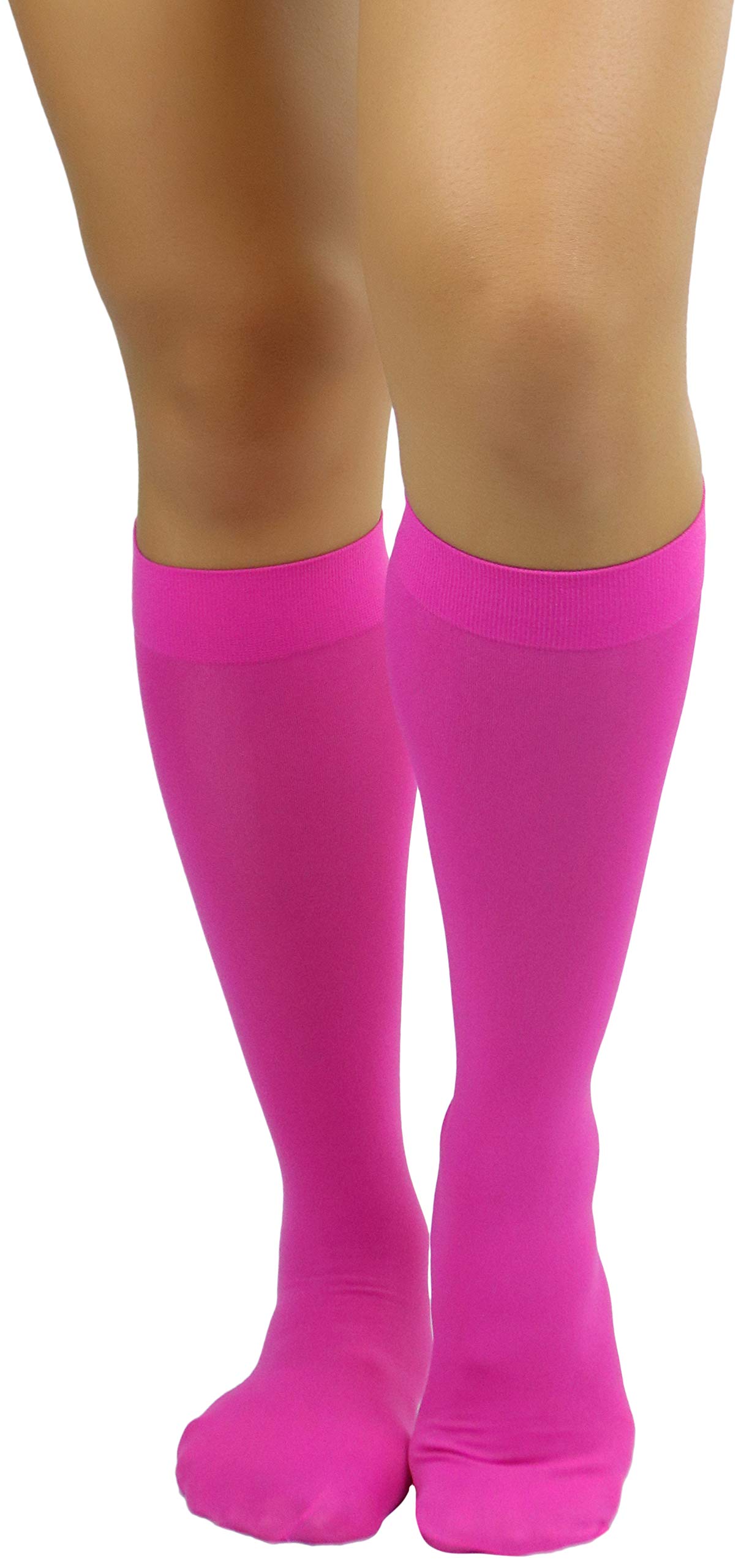 ToBeInStyle Women's Fashion Opaque Nylon Knee High Socks - Warm Winter Boot Socks for Women, Non-Slip Comfortable Crew Socks for Boots, Shoes & Casual Wear