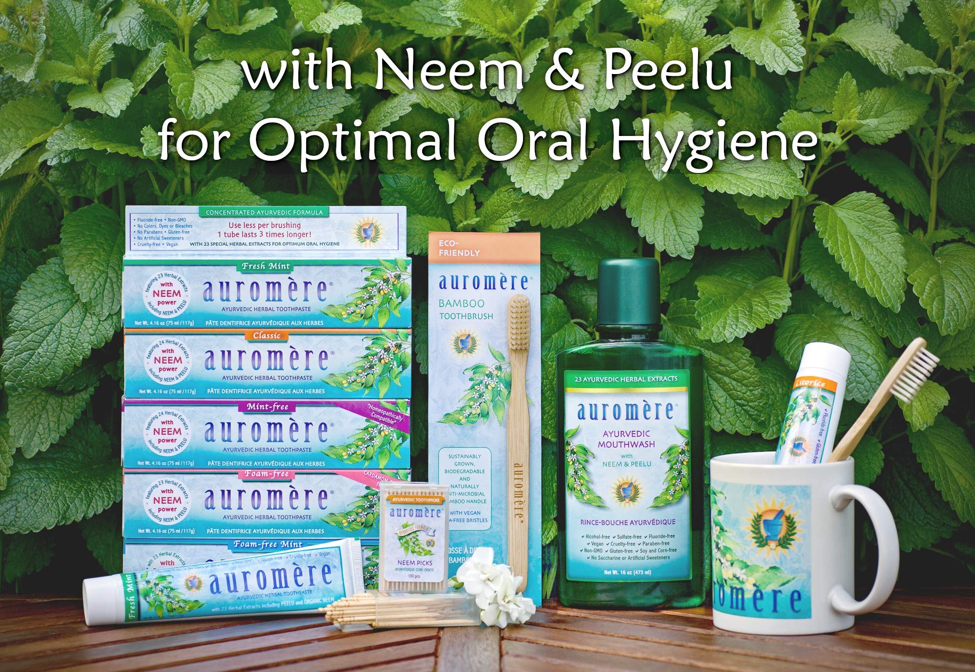 Auromere Ayurvedic Herbal Toothpaste - Fresh Mint Flavor | Vegan, Natural, Non-GMO, Fluoride & Gluten Free with Neem & Peelu | 4.16 oz (1 Pack) | Ideal for Daily Oral Care & Sensitive Teeth
