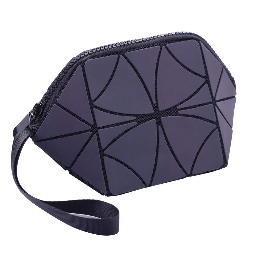 Waterproof Geometric Striped Travel Makeup Bag - Large Capacity Cosmetic Organizer for Women | Perfect for Vacation, Gym & Daily Essentials Storage