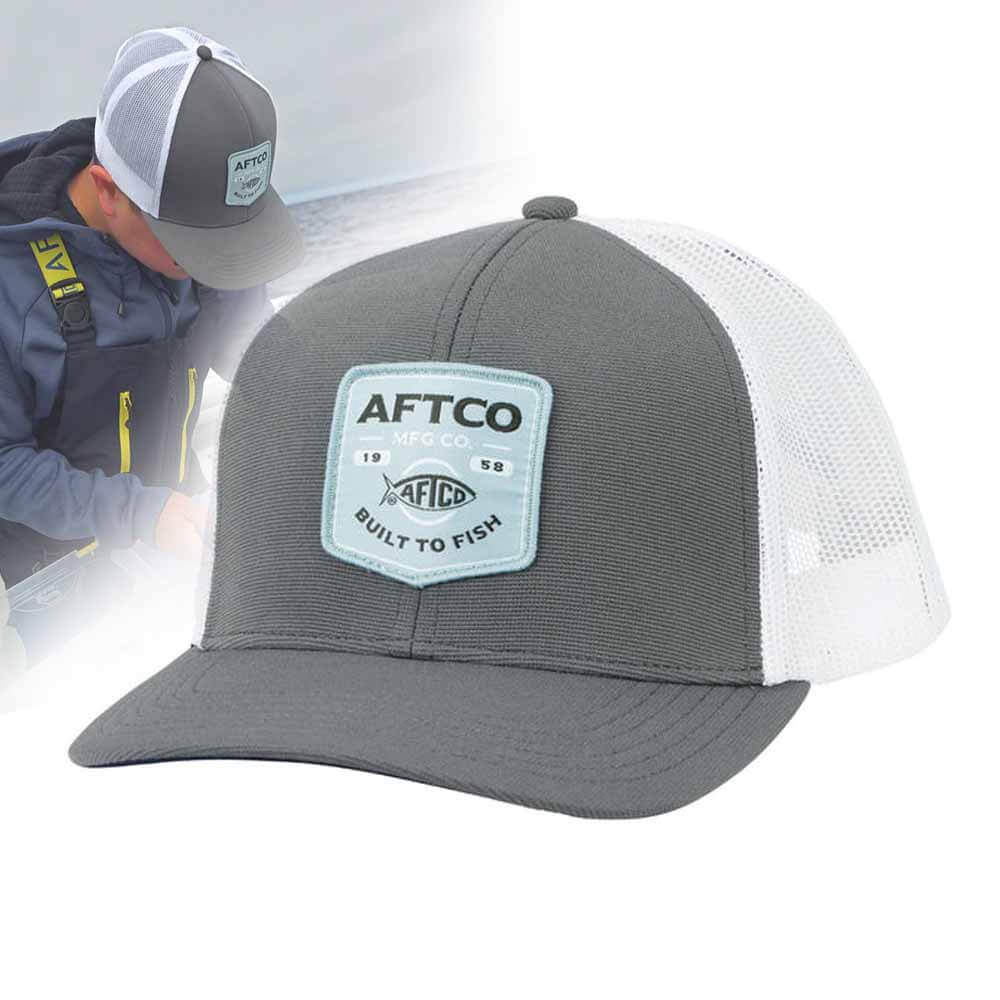 Aftco Dark Gray Certified Rec Trucker Hat - Adjustable Snapback Cap for Fishing, Hunting & Outdoor Activities