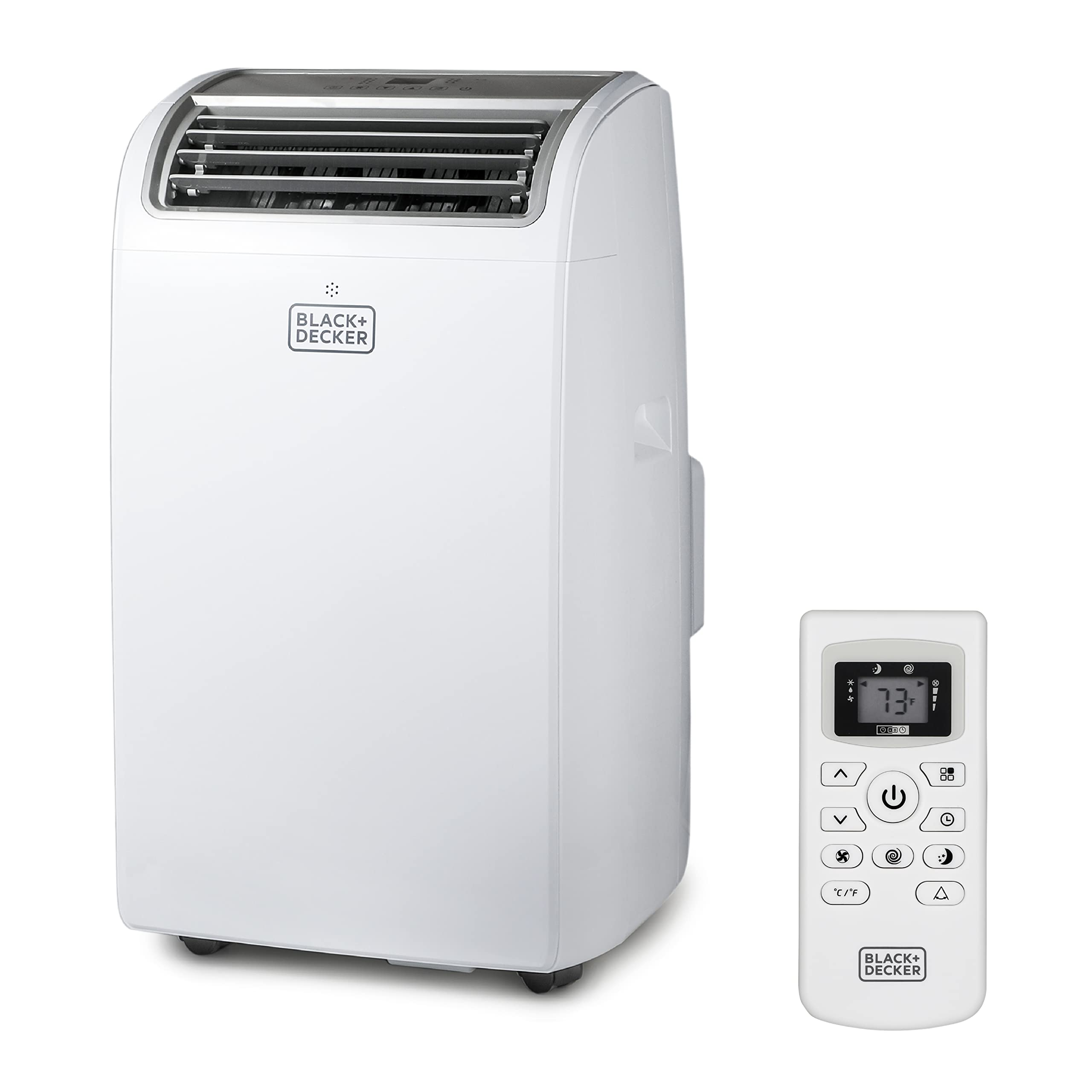 BLACK+DECKER 12,000 BTU Portable Air Conditioner for Rooms up to 550 Sq.Ft - Energy Efficient Cooling with Remote Control, White - Perfect for Bedrooms, Living Rooms & Home Offices