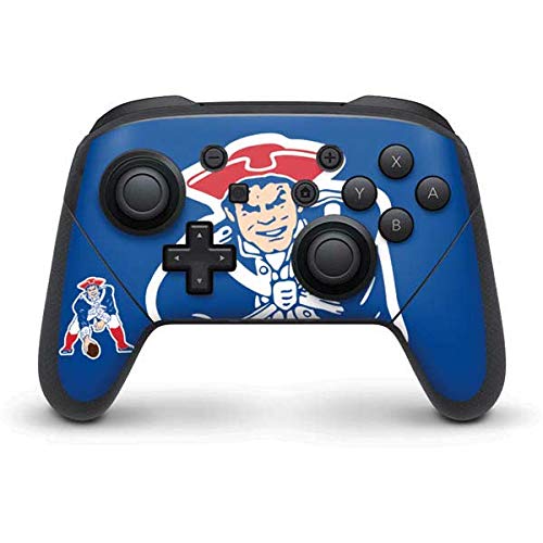 Officially Licensed NFL New England Patriots Retro Logo Gaming Skin Decal for Nintendo Switch Pro Controller - Custom Protective Cover for Gaming Enthusiasts & Patriots Fans