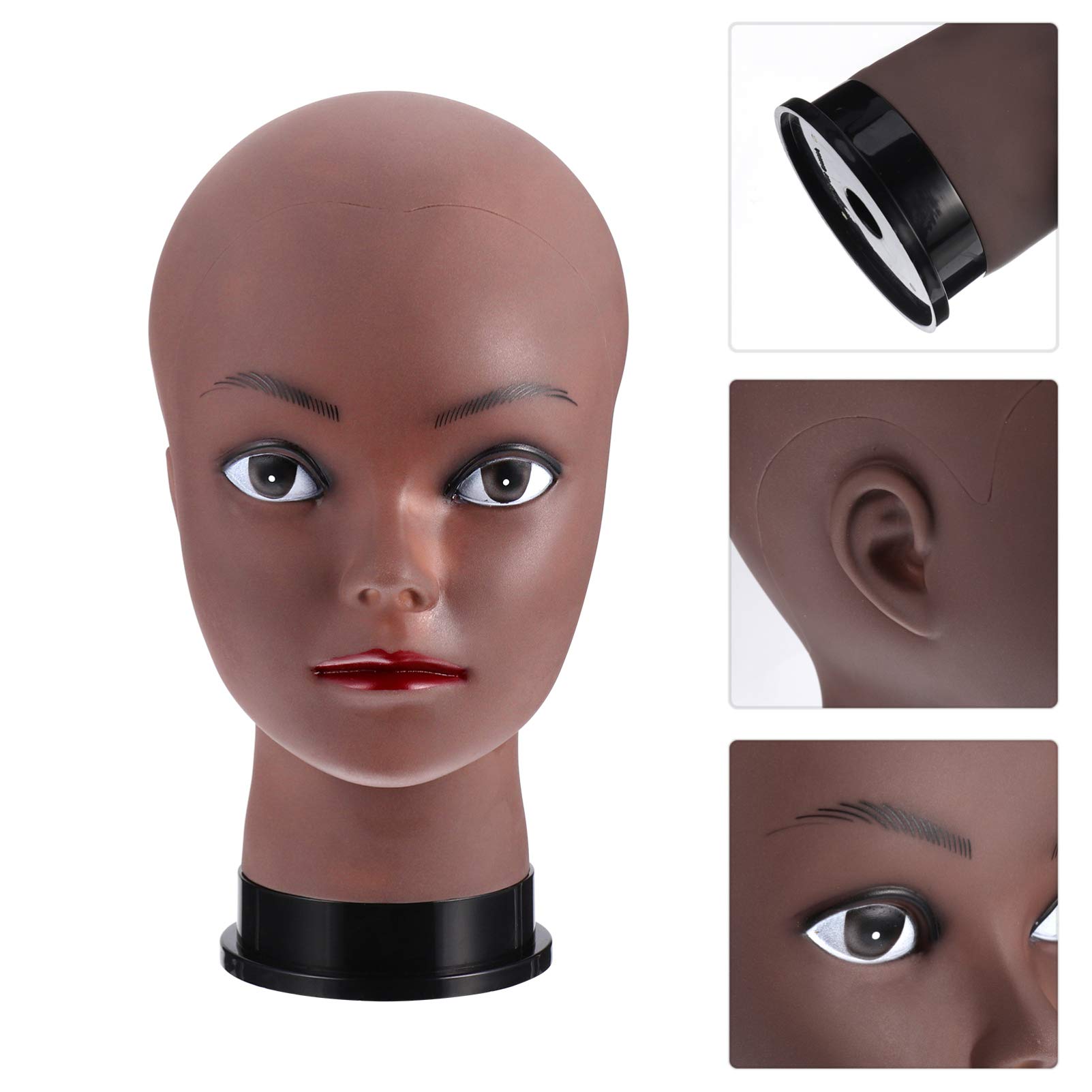 Beaupretty African Black Mannequin Head for Wig Making - PVC Hat Display Stand for Hairstyling Practice & Salon Training | Perfect for Cosmetology Students & Professional Stylists