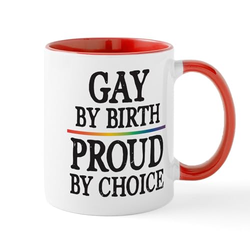 White/Red Inside - Gay By Birth, Proud By Choice Mug