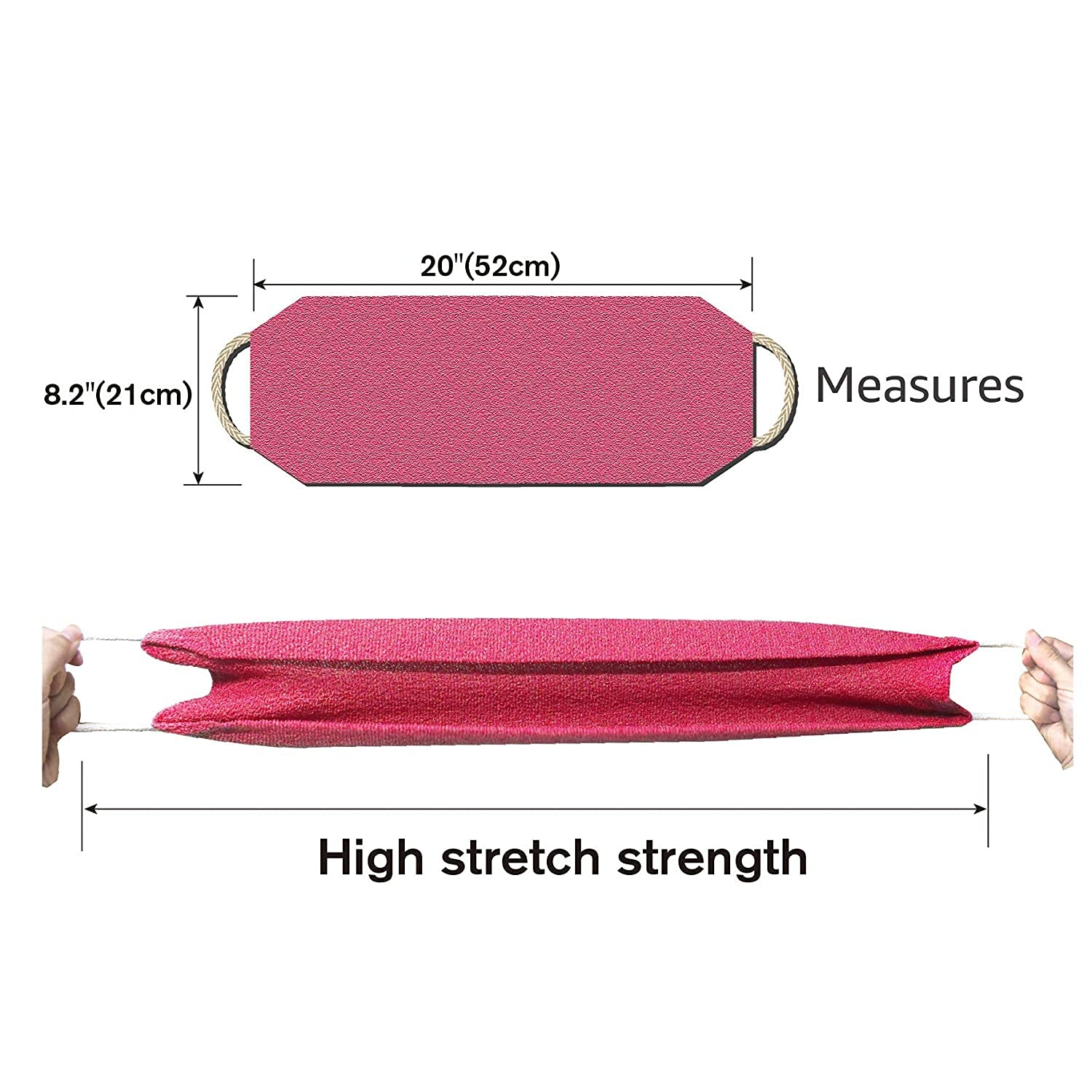 Exfoliating Back Scrubber with Handles - Dual-Sided Body Scrubber for Deep Cleansing & Skin Massage | Improves Blood Circulation | Shower Exfoliator for Men & Women | 2 Pack Pink | Perfect for Spa Days & Relaxing Bath Time