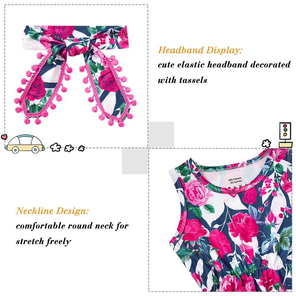 Cute Ahegao Floral Romper Outfits for Baby 0-24 Months - Soft Cotton Jumpsuit with Matching Headband | Perfect for Newborn Photoshoots, Playdates & Special Occasions