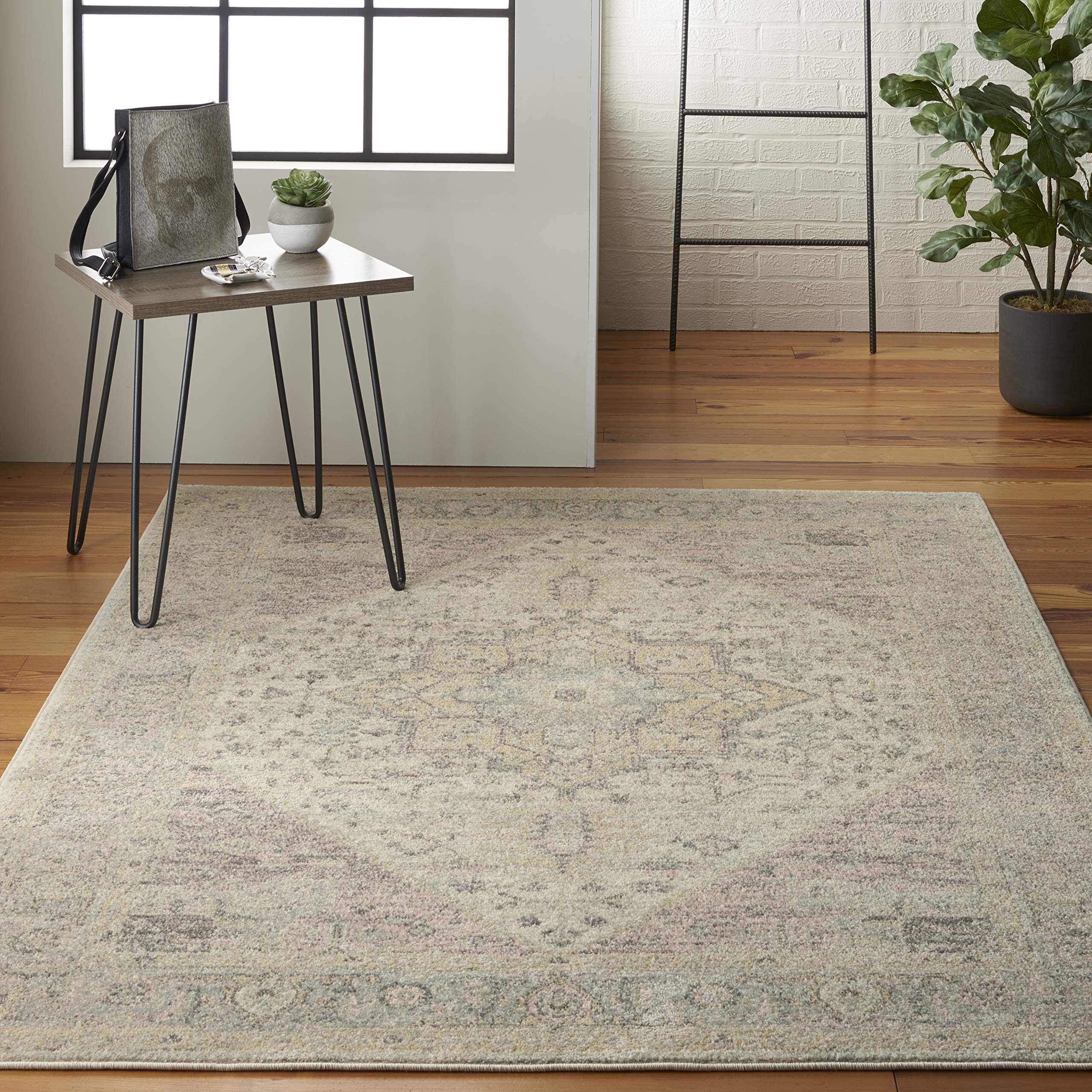 Nourison Tranquil Persian Ivory/Pink 5'3
