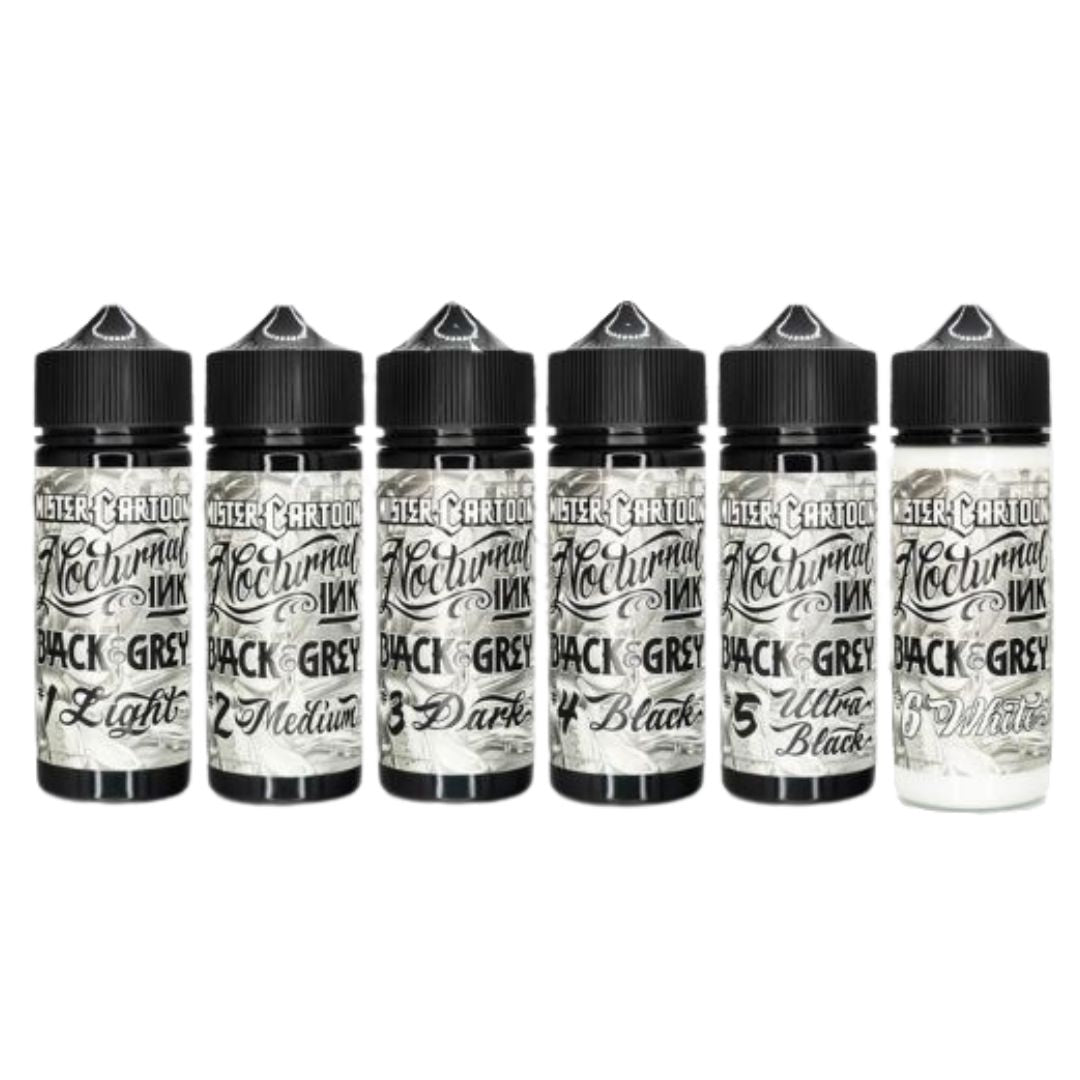 Eternal Bishop x Mister Cartoon Premium Tattoo Ink Set - Professional Tattoo Artist Supplies for Black & Grey Tattoos, Perfect for Tattoo Studios and Home Artists