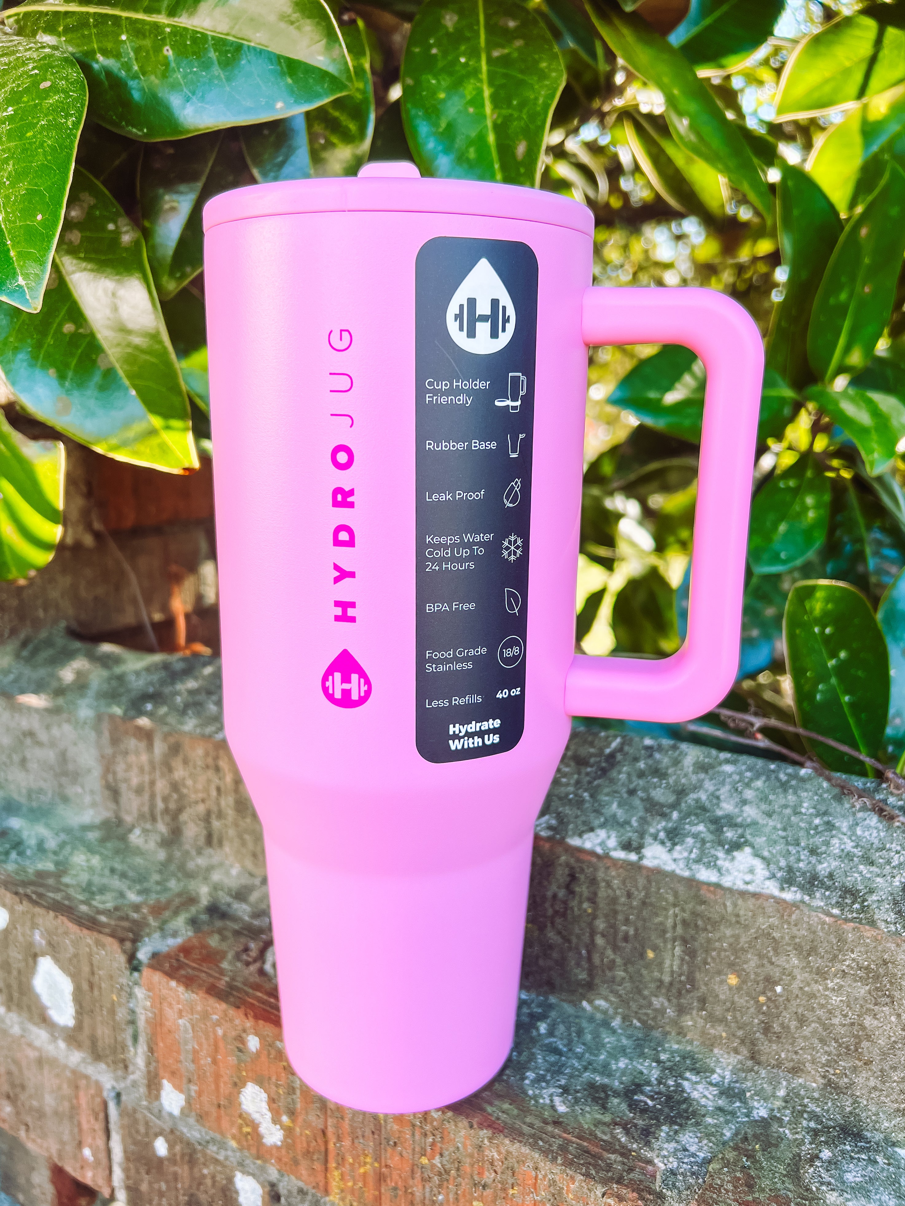 HydroJug Traveler 40oz Water Bottle - BPA Free, Leak Proof, Insulated Stainless Steel with Straw & Handle - Perfect for Gym, Hiking, Workouts & Outdoor Activities (Blush Pink)
