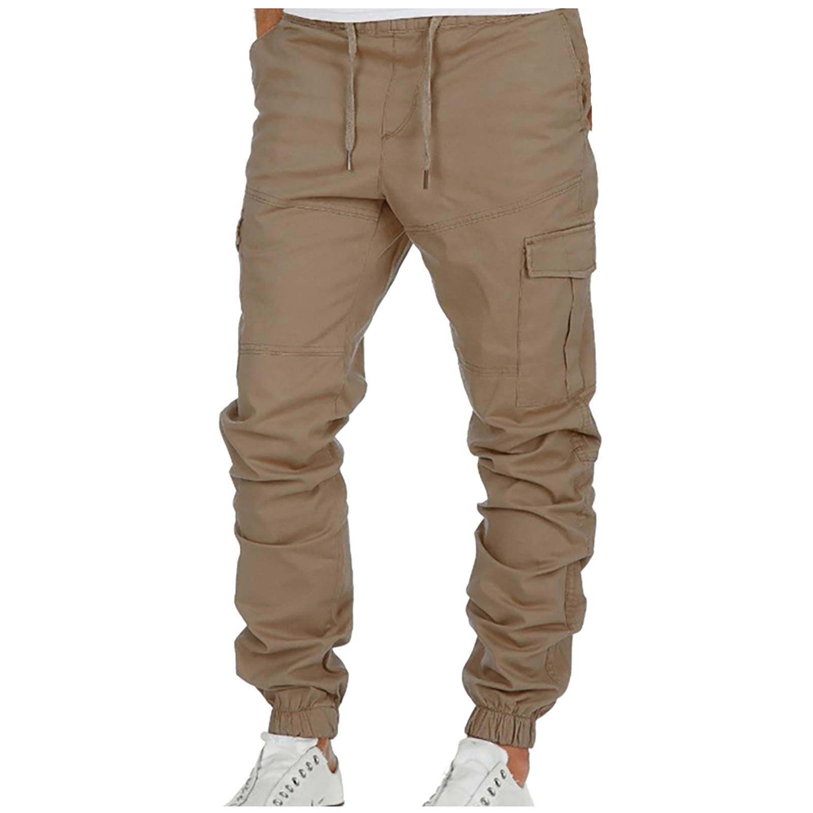 Men's Workout Pants with Pockets - Solid Color Athletic Training Joggers for Gym, Running & Bodybuilding - Comfortable Casual Fitness Pants for Men