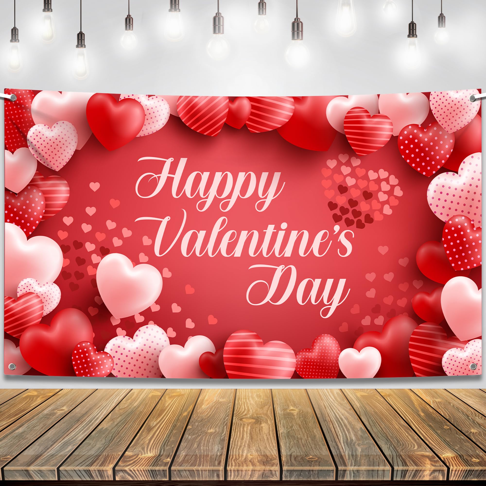 KatchOn Extra Large 72x44 Inch Valentine's Day Banner - Heart-Shaped Photography Backdrop for Party Decor, Wedding, Anniversary & Romantic Photo Shoot | Valentine's Day Decorations