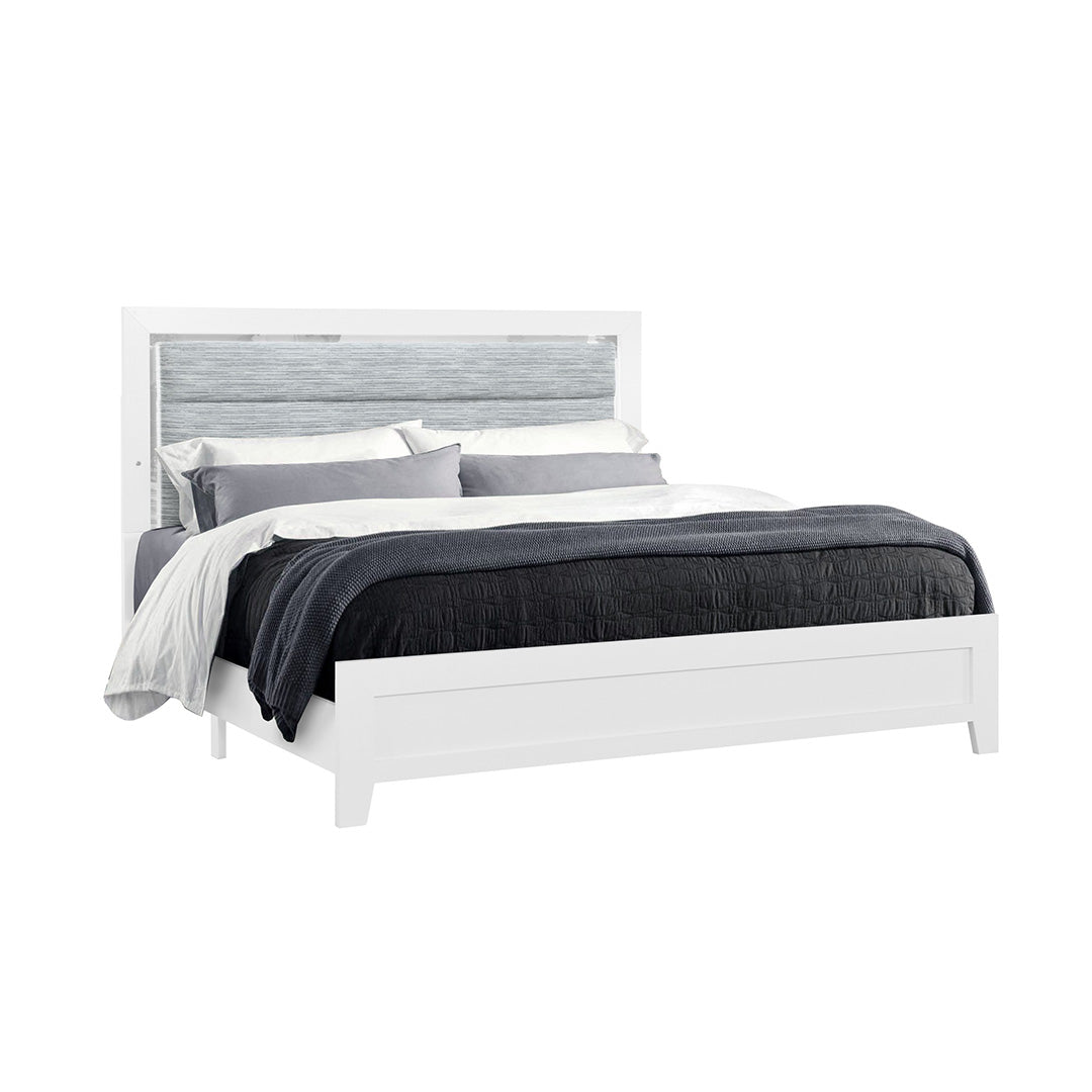 Luccia Bed Frame - Queen Size Platform Bed with Wooden Slats & Headboard, Modern Minimalist Design for Bedroom, Living Room, or Guest Room