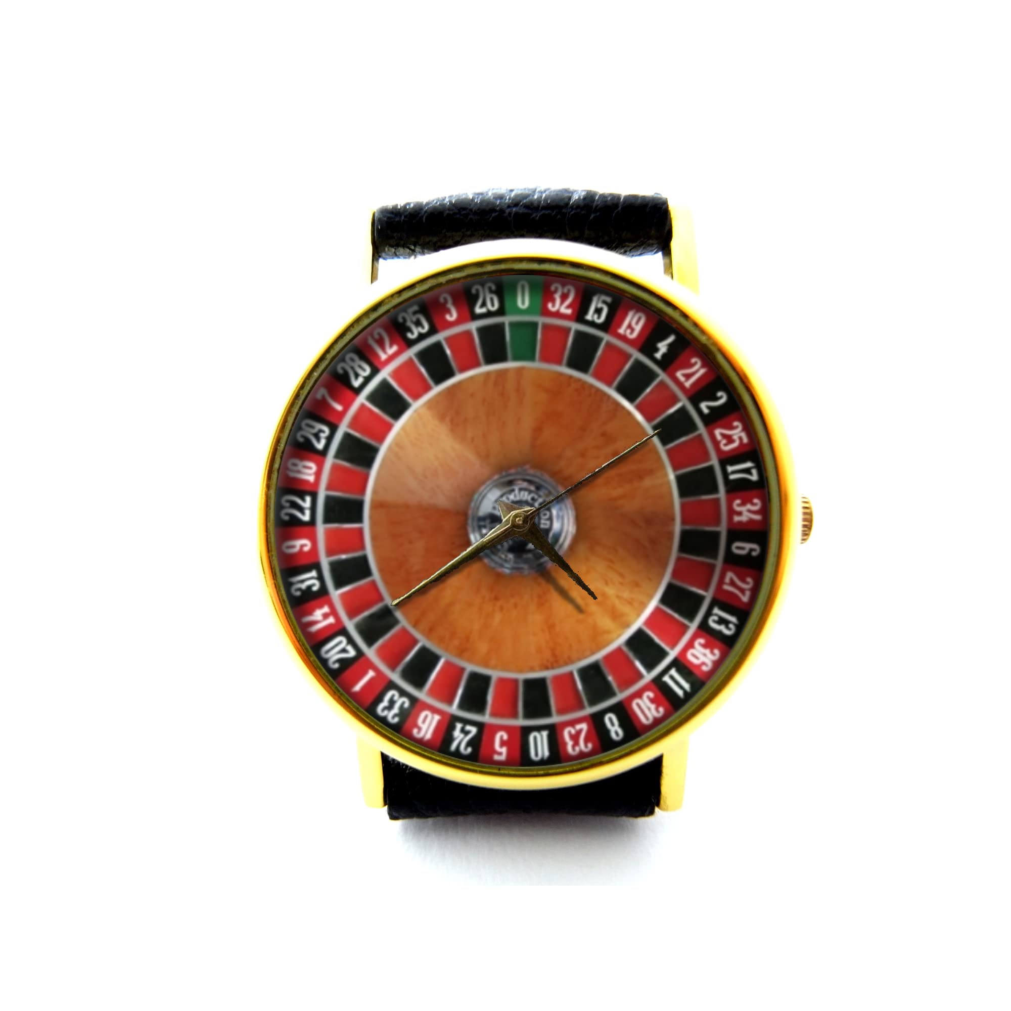 Stylish Roulette Leather Watch - Unisex Casino Game Watch for Men & Women - Perfect for Gambling Enthusiasts & Fashion Lovers