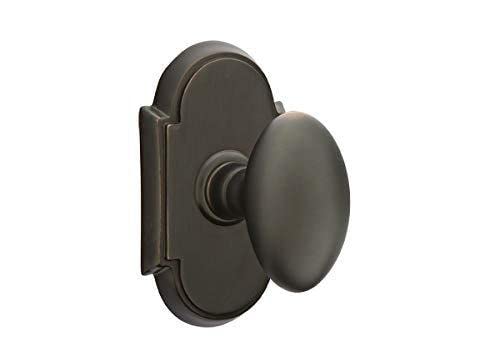 Emtek Privacy Set - Style 8 Rosette with Egg Knob in Pewter Finish for Bedroom & Bathroom Door Hardware