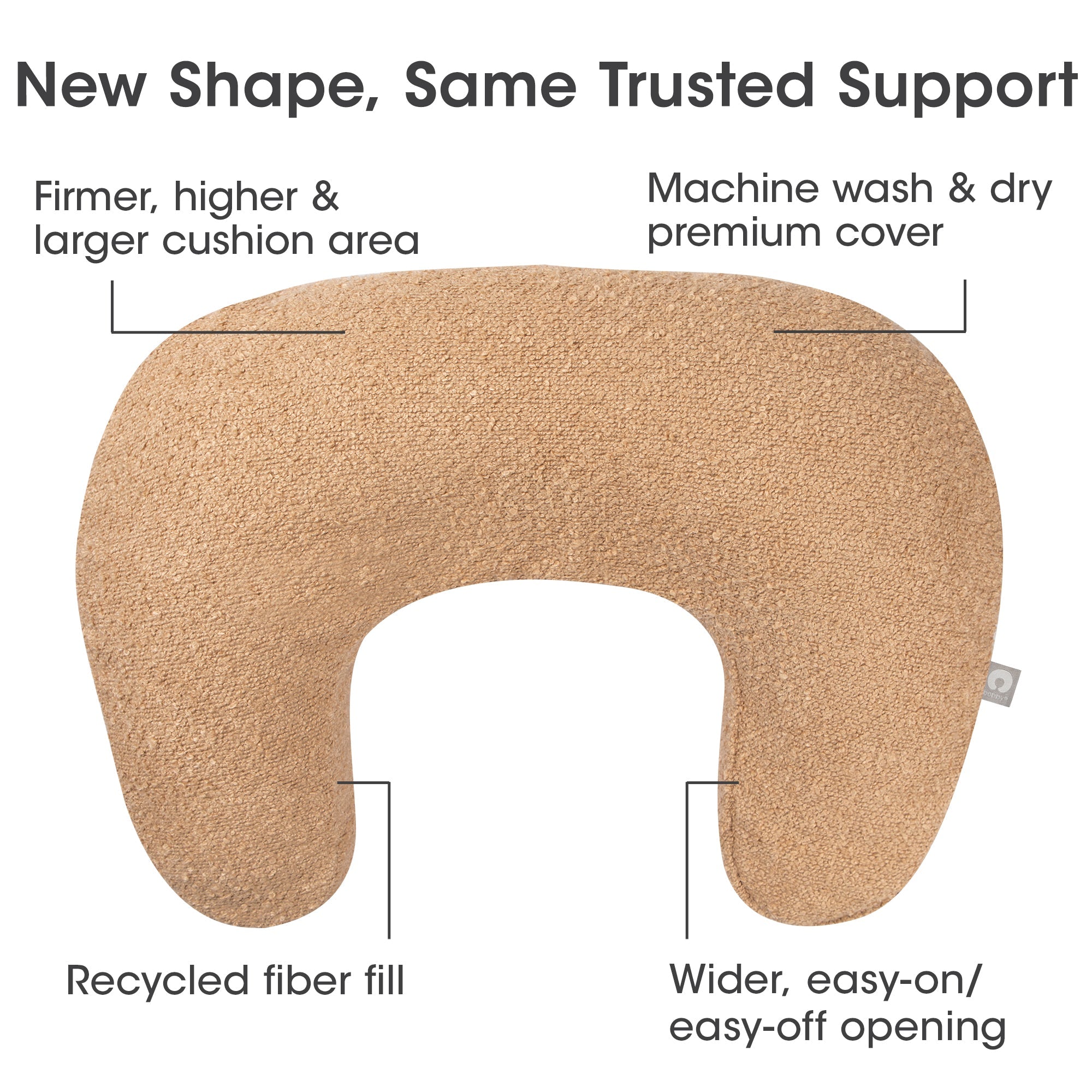 Boppy Nursing Pillow Luxe - Premium Breastfeeding Support for New Moms - Comfortable & Ergonomic Design for Nursing, Bottle Feeding & Tummy Time - Perfect Baby Shower Gift