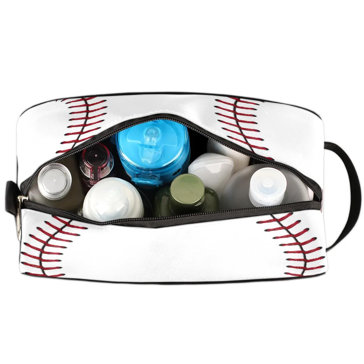 Baseball Toiletry Bag for Women & Men - Waterproof Travel Dopp Kit, Lightweight Shaving Bag for Toiletries (10.5 x 4.4 x 5.3 Inches) - Perfect for Gym, Camping & Weekend Getaways