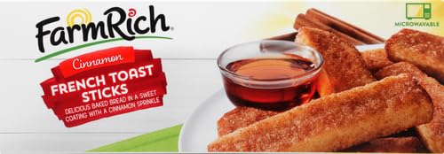 Farm Rich Cinnamon French Toast Sticks - 12 oz, Frozen Breakfast Sticks with Cinnamon Sugar Topping | Quick & Easy Morning Meal, Kids Breakfast, School Snacks, After-School Treats