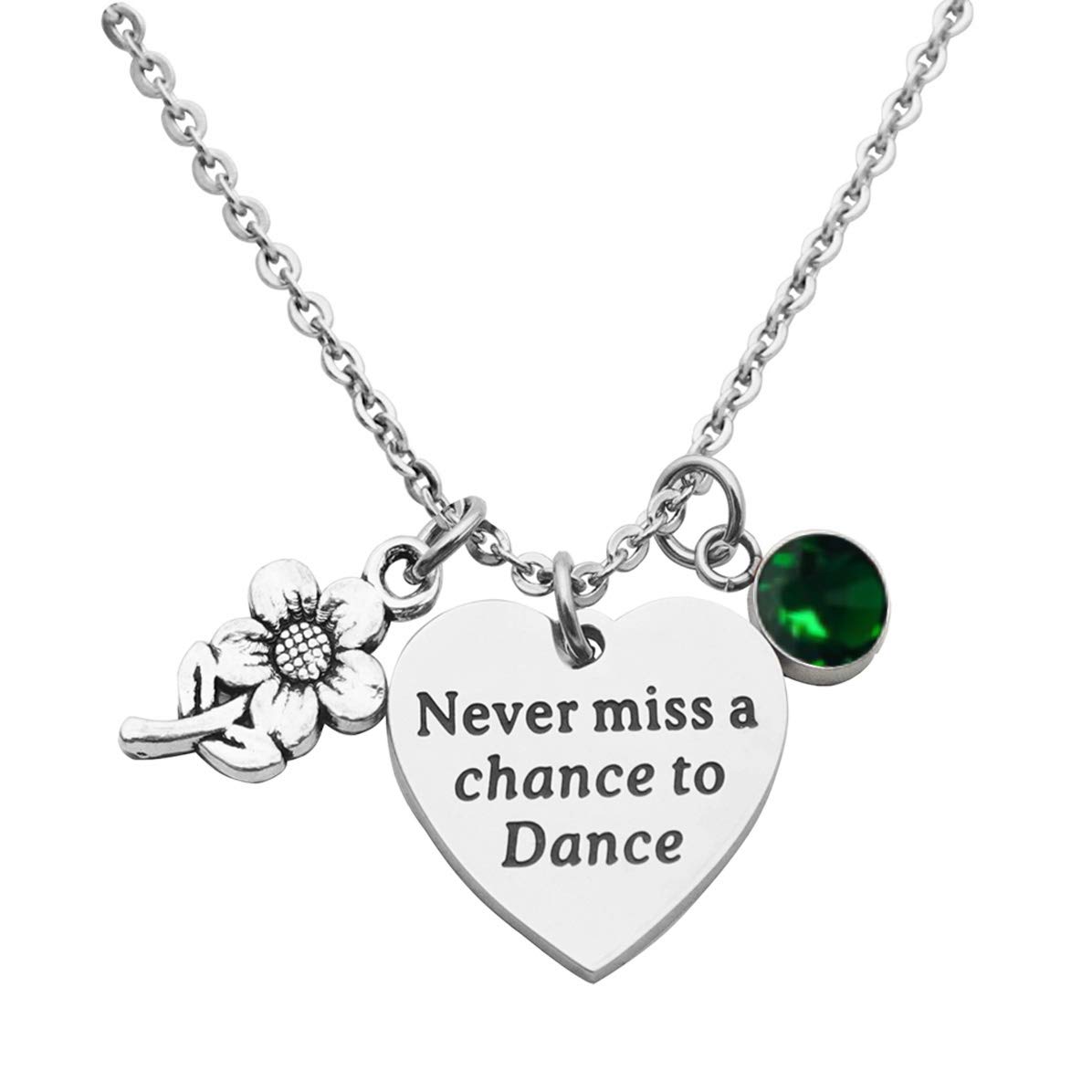 Eilygen Dancer Gift Dance Women Necklace - Stainless Steel Never Miss a Chance to Dance Jewelry for Ballet Enthusiasts & Dance Lovers