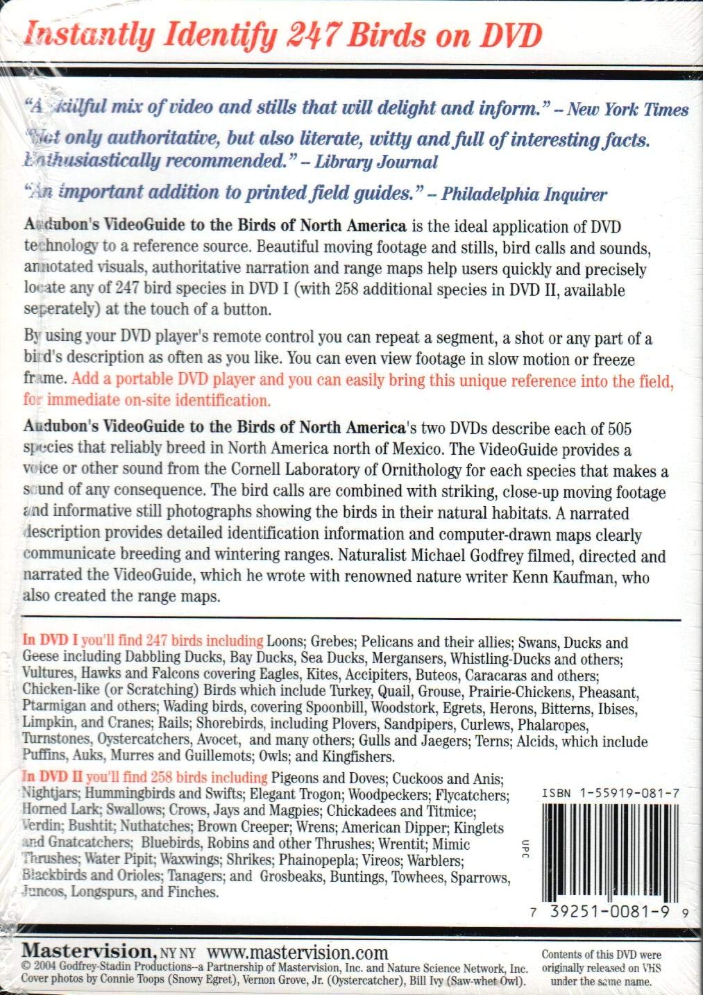 Audubon 1: Complete Video Guide to 247 North American Bird Species - Perfect for Birdwatching, Nature Study & Outdoor Education