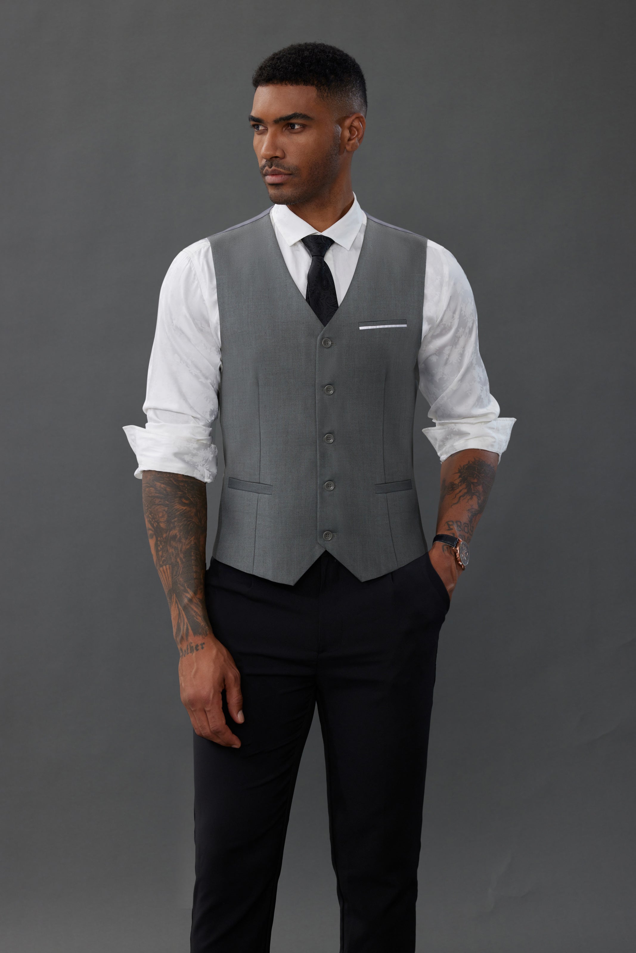 Paul Jones Men's Suit Vest - Slim Fit Business Waistcoat for Formal & Casual Wear - Perfect for Weddings, Office & Special Occasions