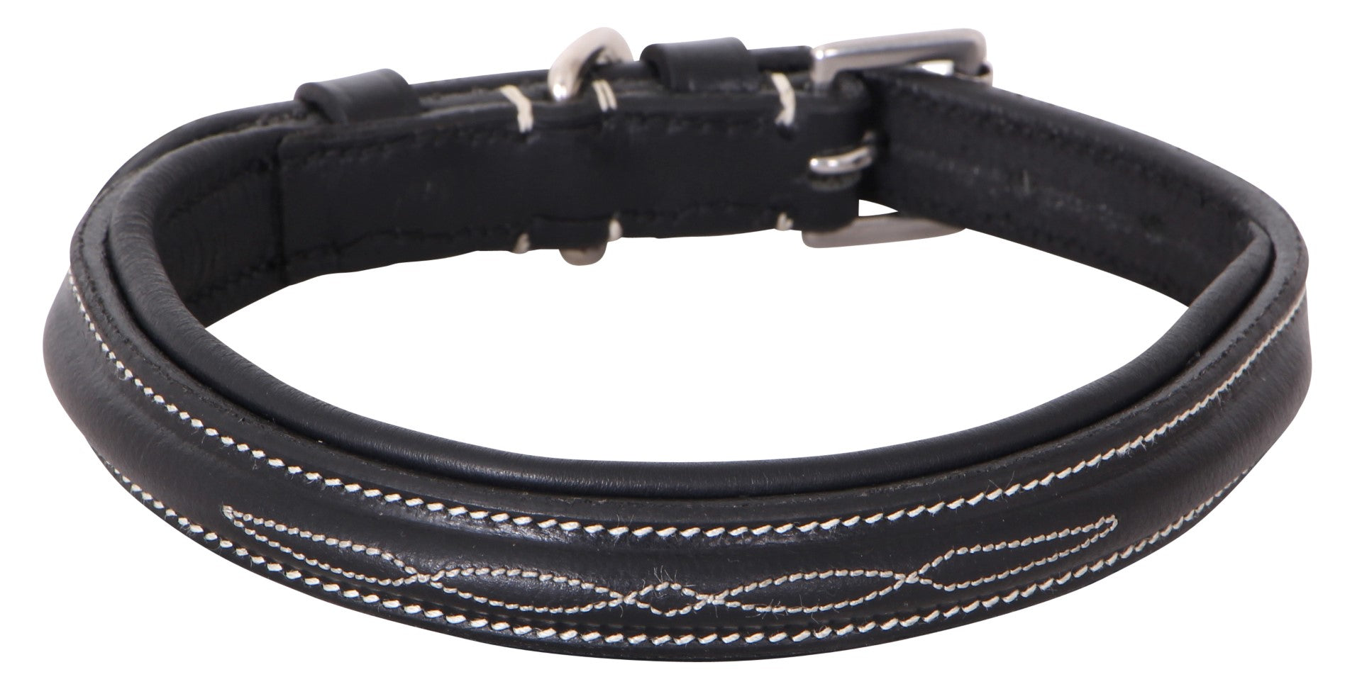 Premium Cavallino Leather Raised Stitch Dog Collar - Handcrafted Adjustable Pet Collar for Small Medium Large Dogs - Perfect for Walks, Training & Fashion Accessories