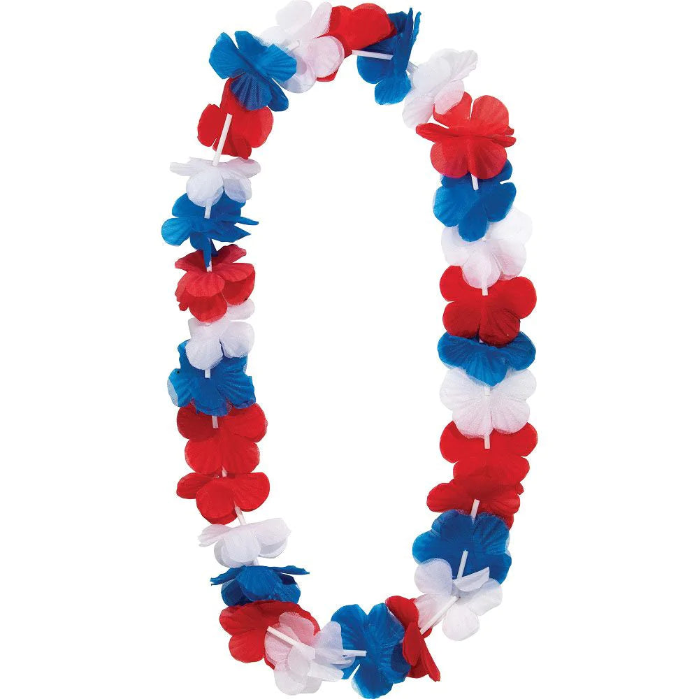 12-Piece Bulk Patriotic Leis for 4th of July Party Favors - Perfect for Independence Day Celebrations, Luau Parties & Summer Festivals
