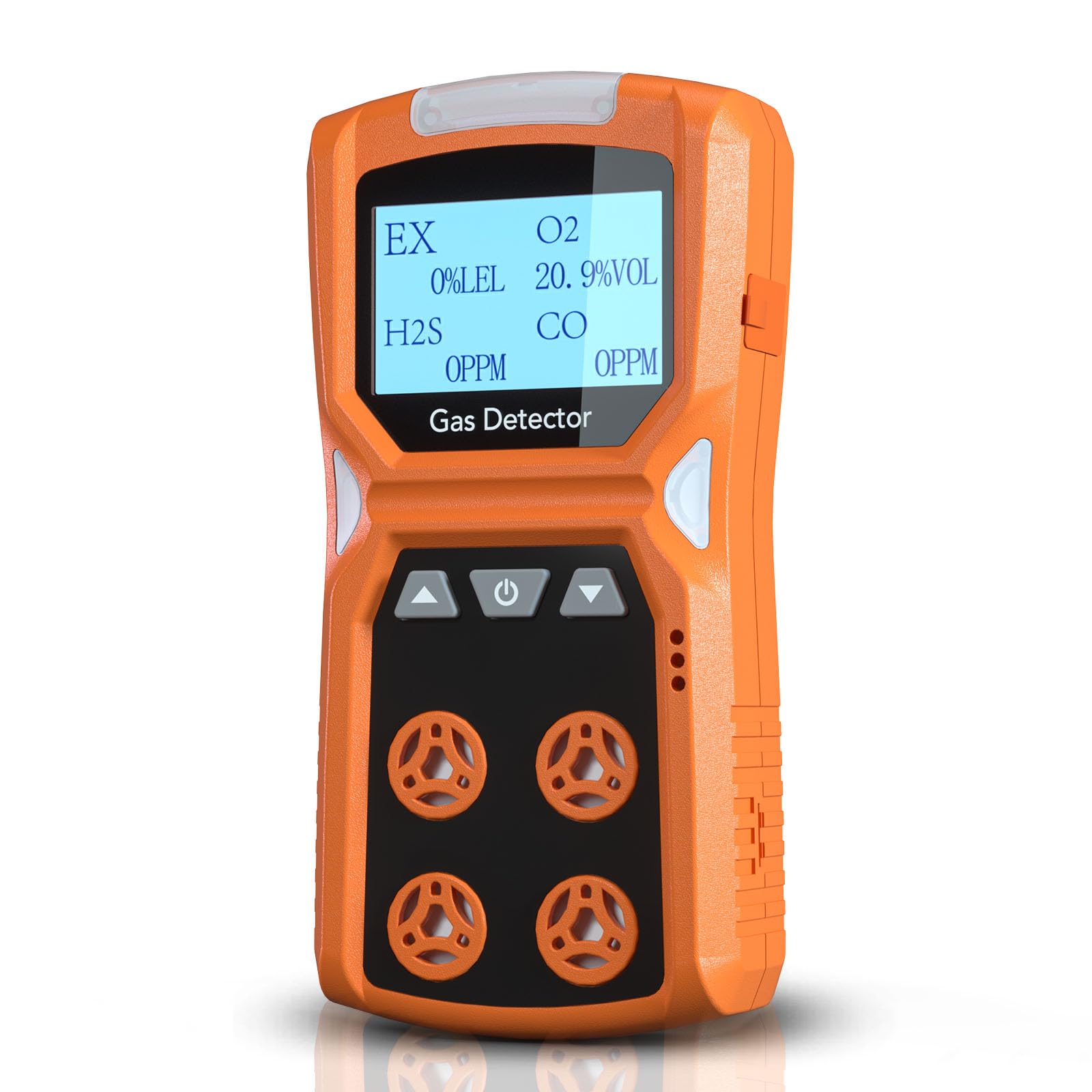 4-in-1 Portable Gas Detector for CO, H2S, O2 & LEL Monitoring with Vibration, Visual & Audible Alarms | 18-Hour Rechargeable Battery | Home, Workplace & Industrial Safety Device for Confined Spaces, Construction Sites & Oil Rig Safety