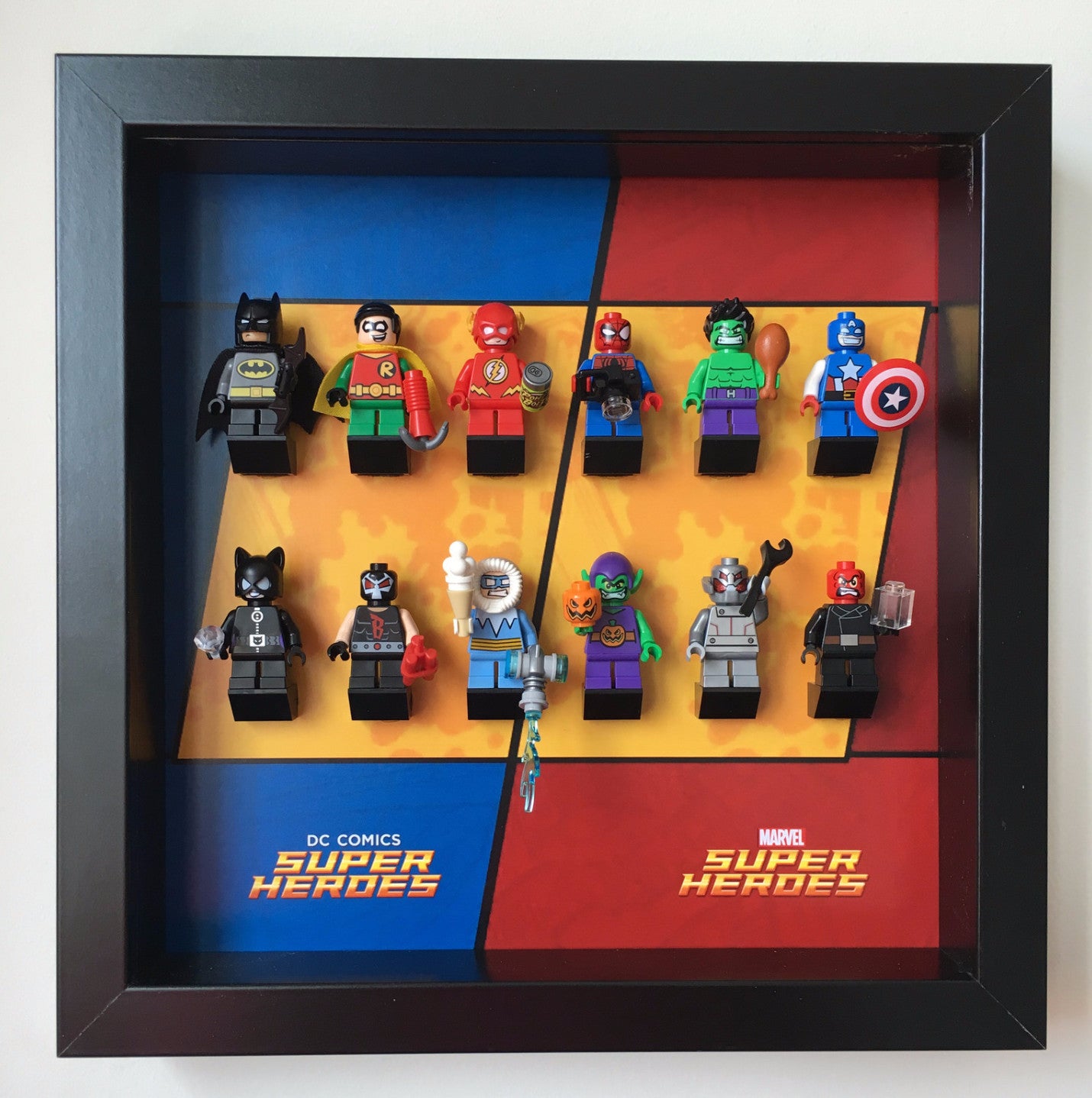 Lego® Mighty Micros DC & Marvel Super Heroes Display Frame - Showcase Your Mini Superhero Collection - Perfect for Home Decor, Office Display & Gift for Lego Fans
