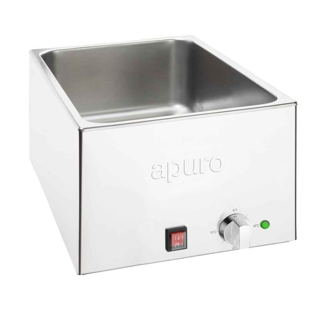 Apuro Bain Marie Base Unit - Commercial Food Warmer for Restaurants, Catering & Buffets | Stainless Steel Countertop Food Holding Station for Hot & Cold Dishes