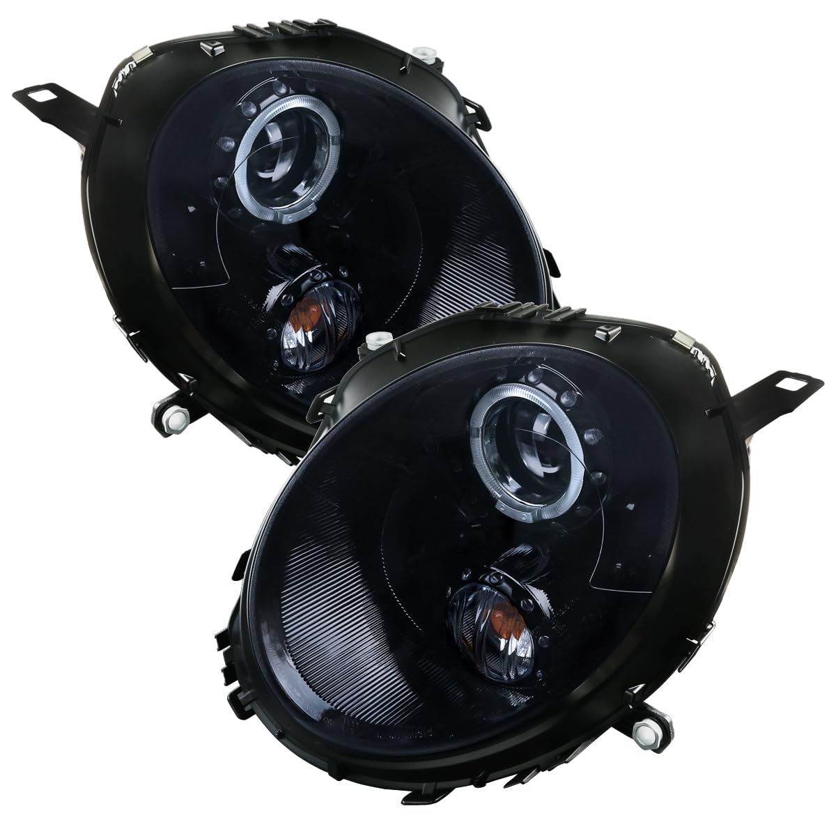 07-15 LED Halo Glossy Black Projector Headlights - High Performance Replacement Headlamps Pair for Improved Night Visibility | Perfect for Off-Roading, Night Driving & Car Customization