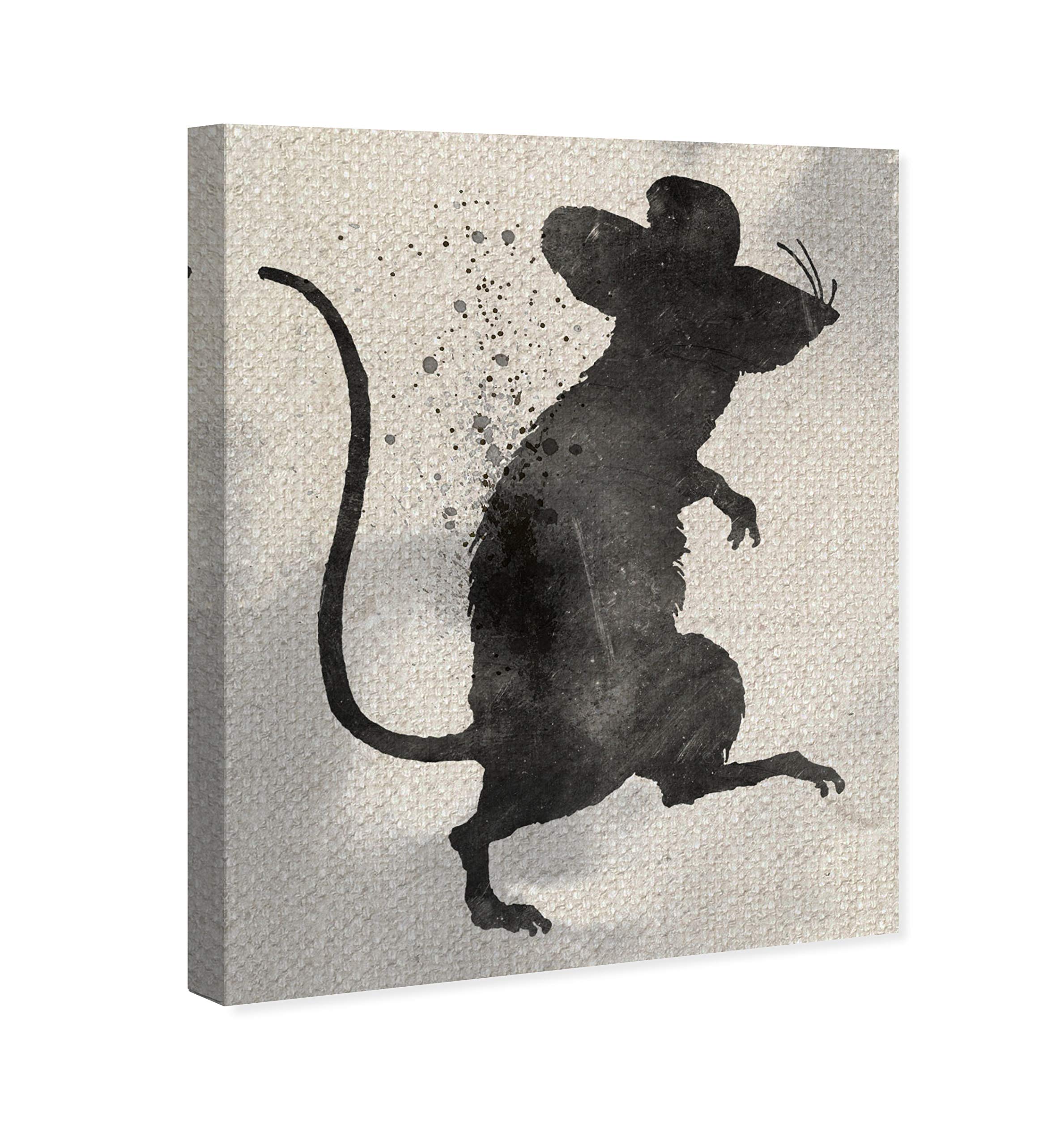 Oliver Gal Artist Co. Rat Silhouette Wall Art Canvas Print - 30x36 Inches Black & Brown Animal Artwork for Modern Home Decor | Perfect for Living Room, Bedroom or Office Wall Decor