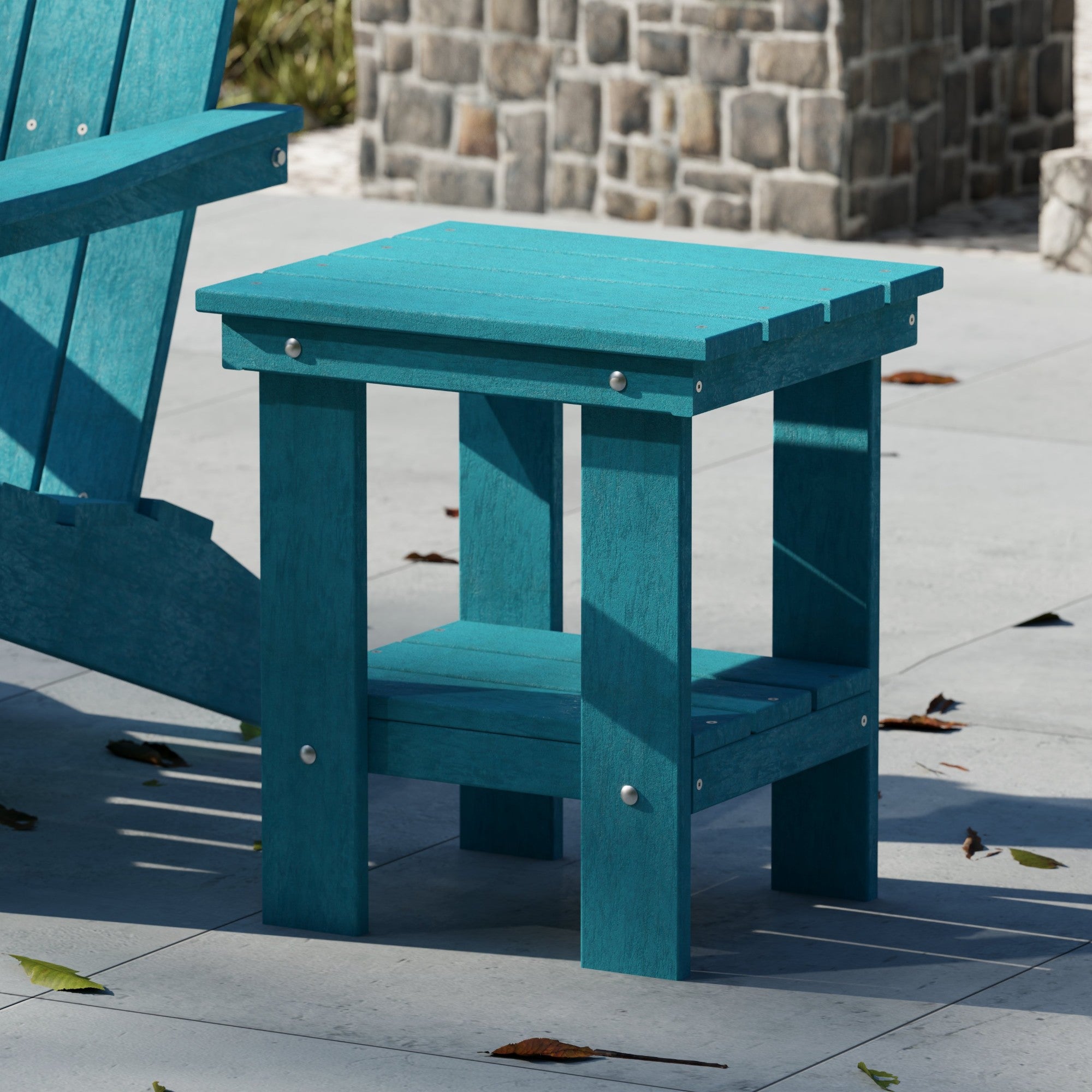 Freedom Modern Adirondack Chair & Side Table Set - Durable Outdoor Patio Furniture for Garden, Poolside, Deck, and Backyard Relaxation
