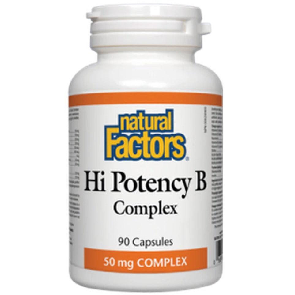 Natural Factors Hi Potency B Complex 50mg - 90 Capsules | Vitamin B Supplement for Energy, Metabolism & Stress Relief | Supports Brain Function & Immune Health - Perfect for Busy Professionals & Active Lifestyles