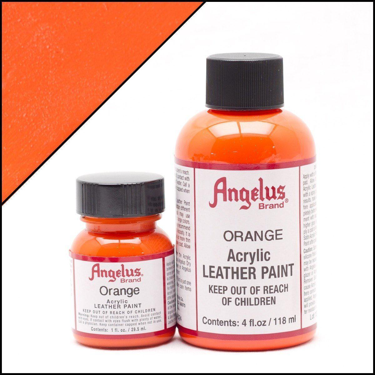 Angelus Orange Leather Paint - 1oz (30ml) for Shoes, Bags & DIY Leather Craft Projects | High-Quality, Water-Based & Non-Toxic