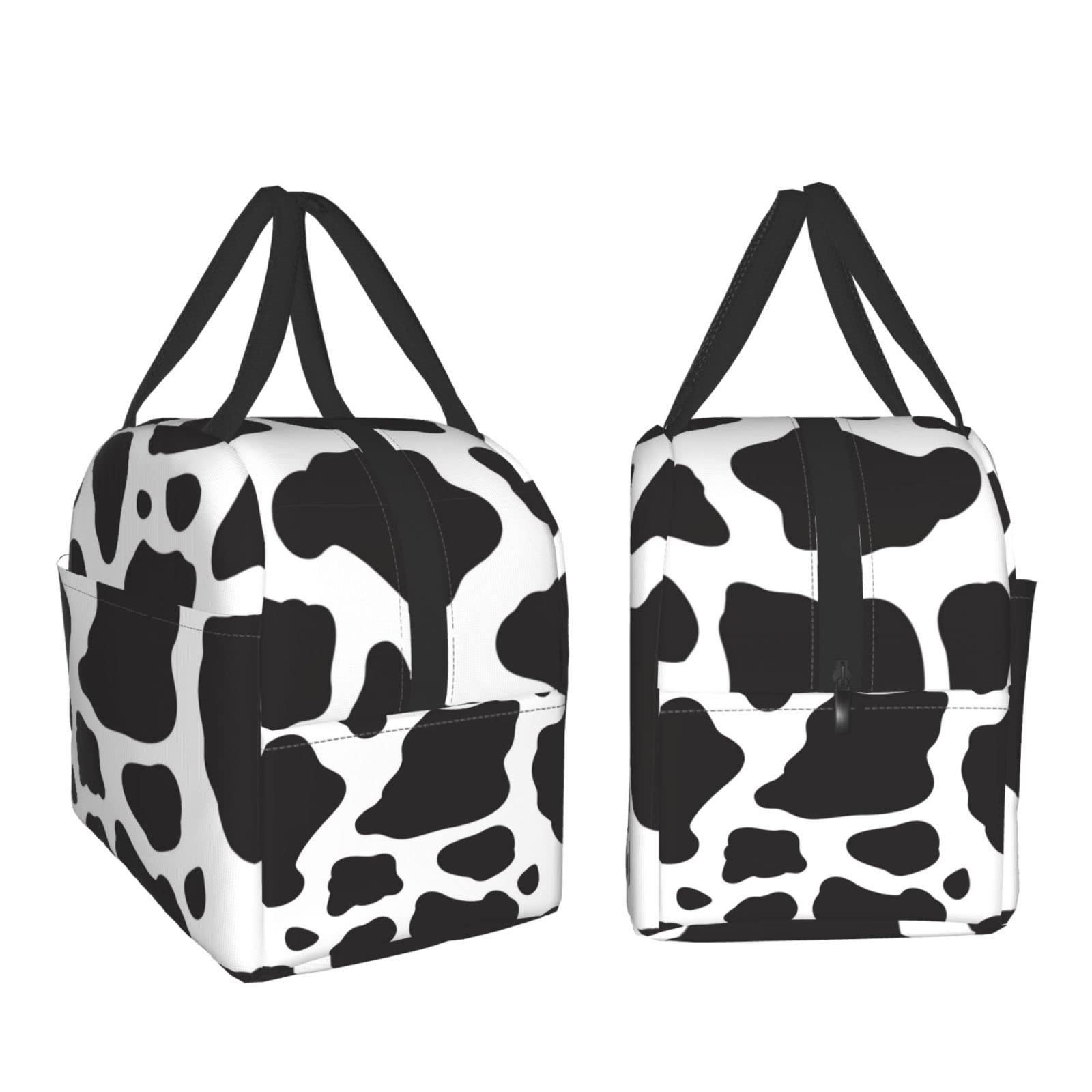 **Pink Cow Print Insulated Lunch Box - Reusable & Portable Meal Bag for Men & Women - Perfect for Work, Travel, Picnic & School Lunch**