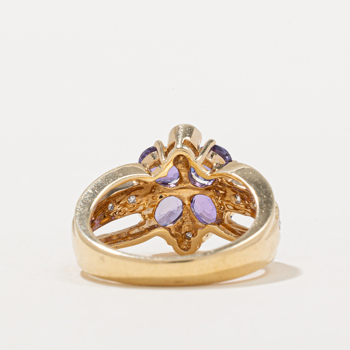 Exquisite 1.20ctw Violet Sapphire & 0.10ctw Diamond Cocktail Ring - Size 5.75 | Elegant Women's Jewelry for Parties, Weddings & Special Occasions