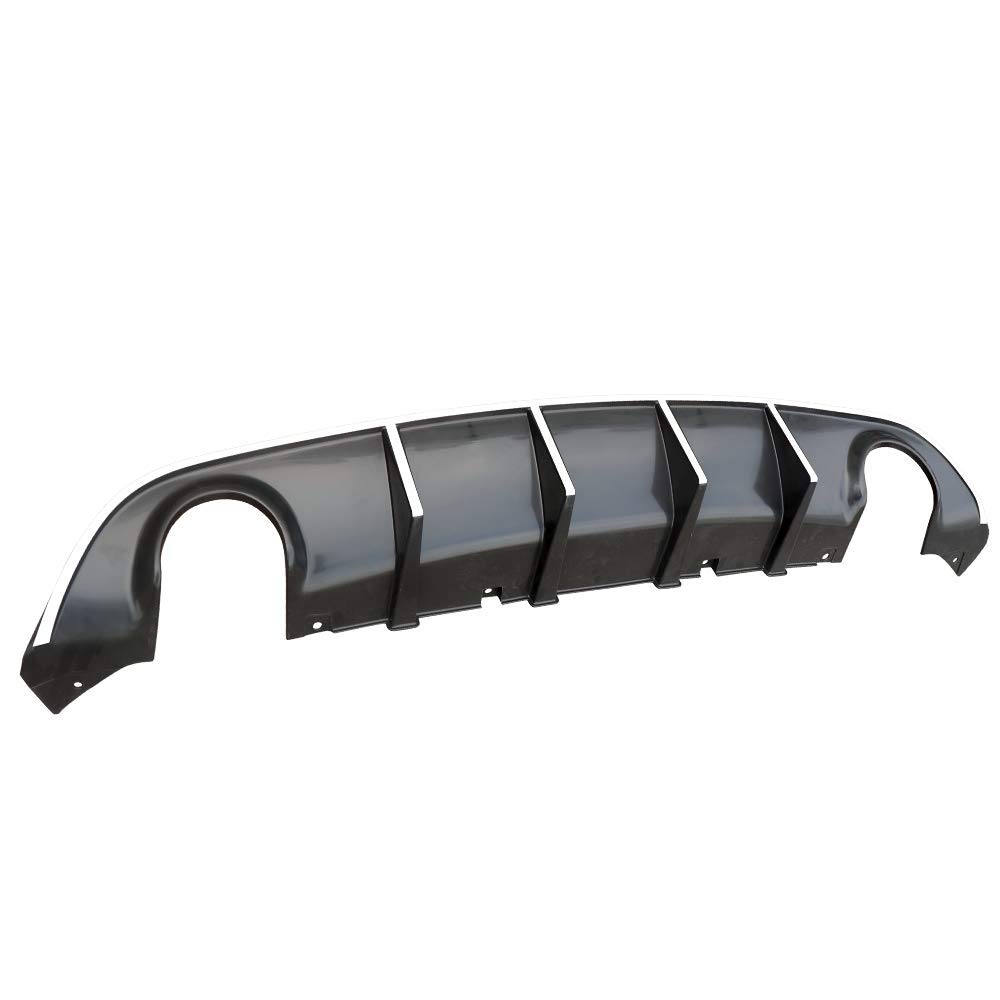 IKON MOTORSPORTS V3 Style Rear Diffuser with White Reflective Tape - Compatible with 2015-2023 Dodge Charger SRT | Aggressive Look & Enhanced Aerodynamics | Perfect for Car Enthusiasts & Street Racing